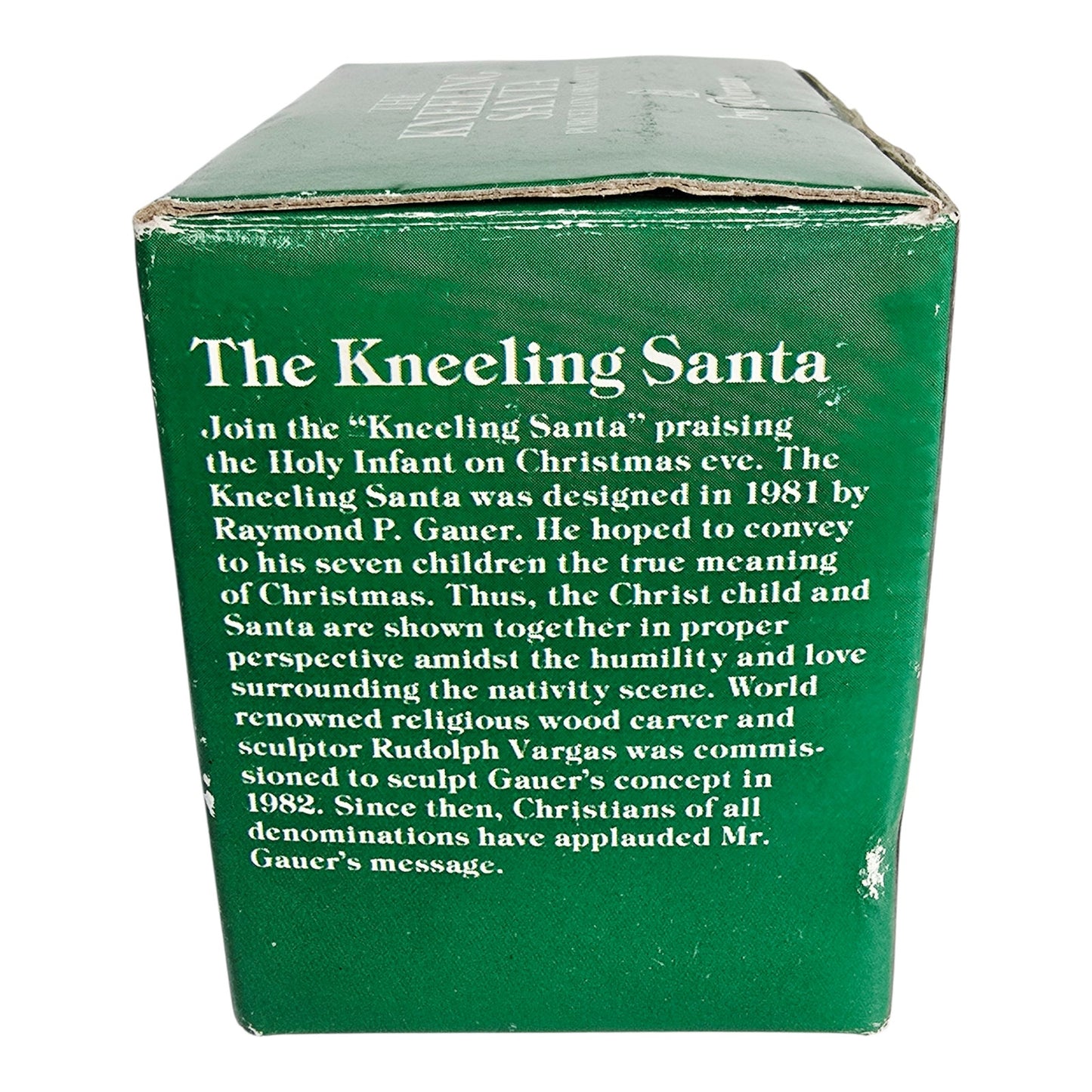 Vtg "The Kneeling Santa" Ornament 1985 by Roman Original Box, Santa & Baby Jesus