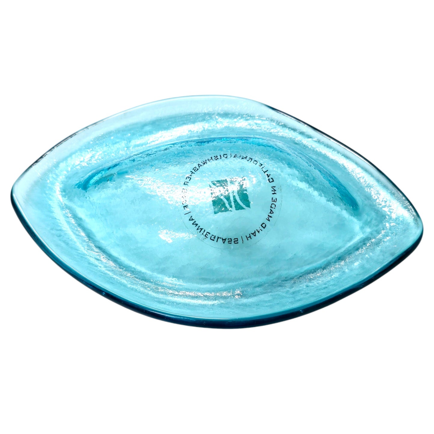 Annieglass Signed, Numbered, Leaf Dish Handcrafted Artisan Glass Made in USA, Trinket / Soap Dish