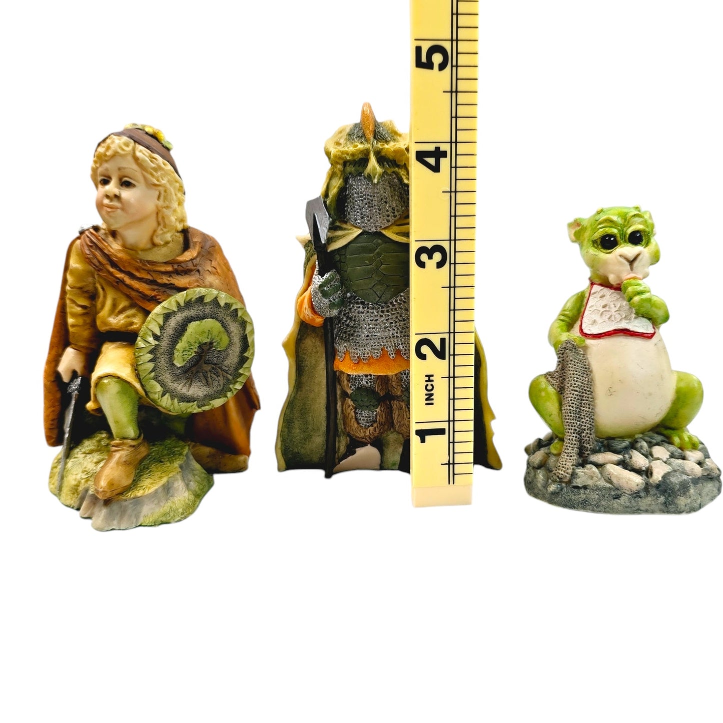 Lot of 3 Lilliput Lane Land of Legend Limited Fantasy Figurines: Aspard, Baby Dragon, Salux the Bold,