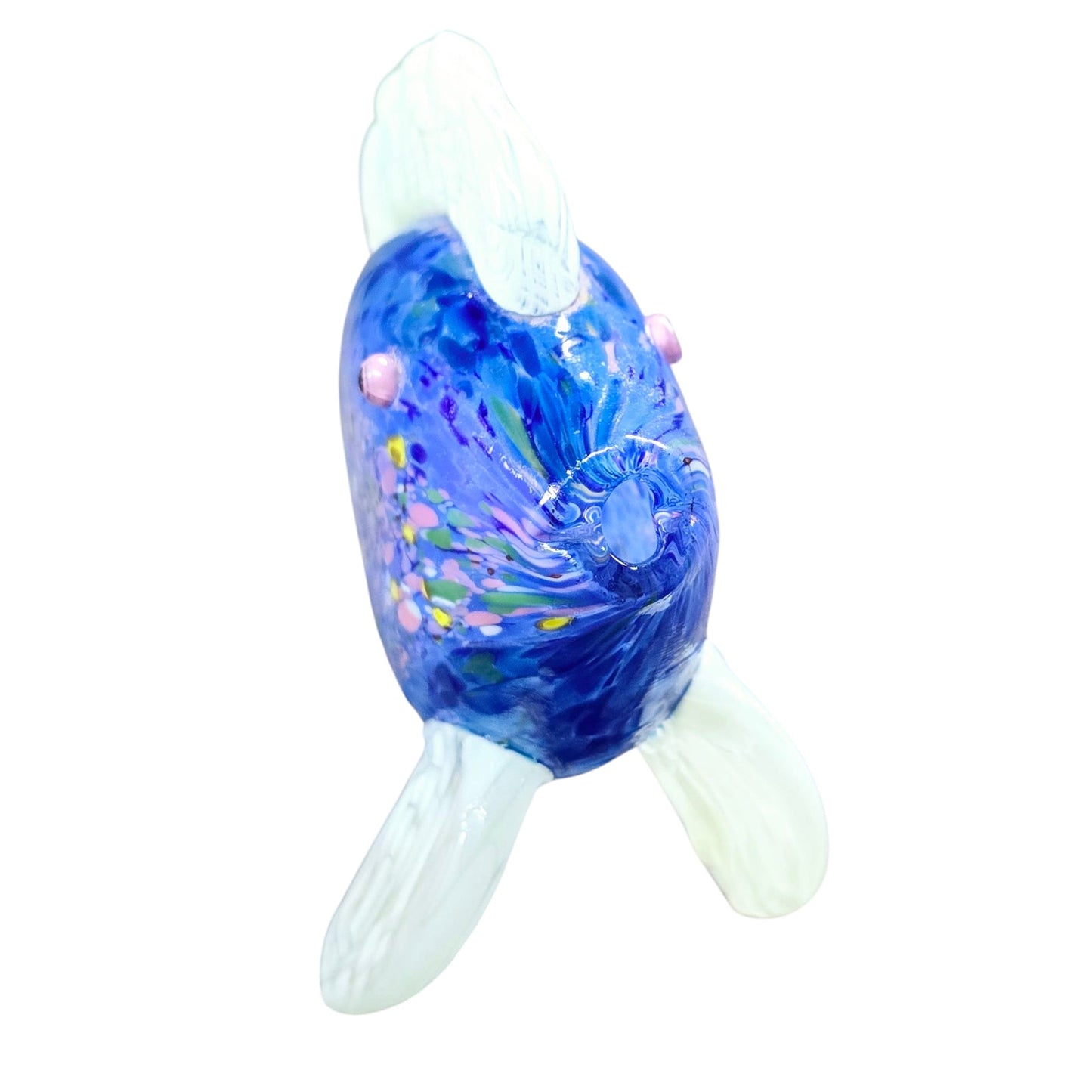 Gorgeous Blue Thames Art Glass Fish Hand Blown Fish Ornament Figurine Signed FLAW