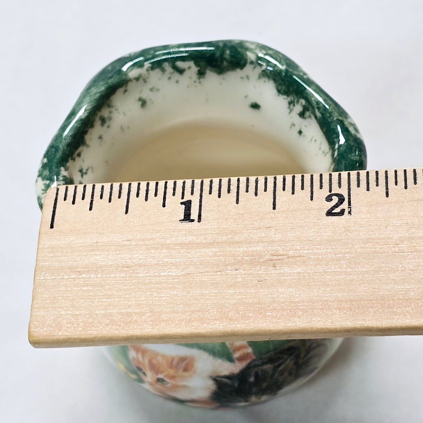 Hobby Farm Pottery Trinket Vase with Kittens Transferware