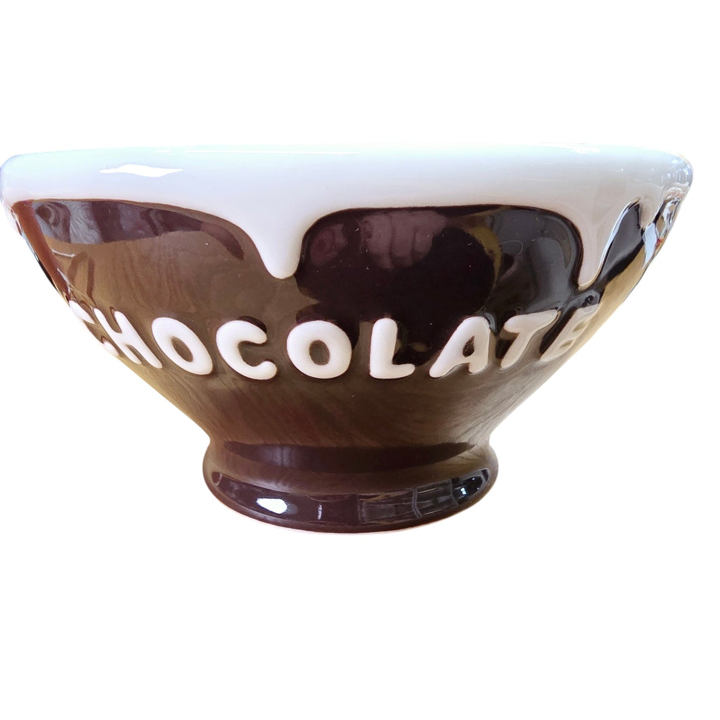 Set of 3 Pottery Barn CHOCOLATE Ice Cream Dessert Bowls, Sundae Toppings Serving Bowls