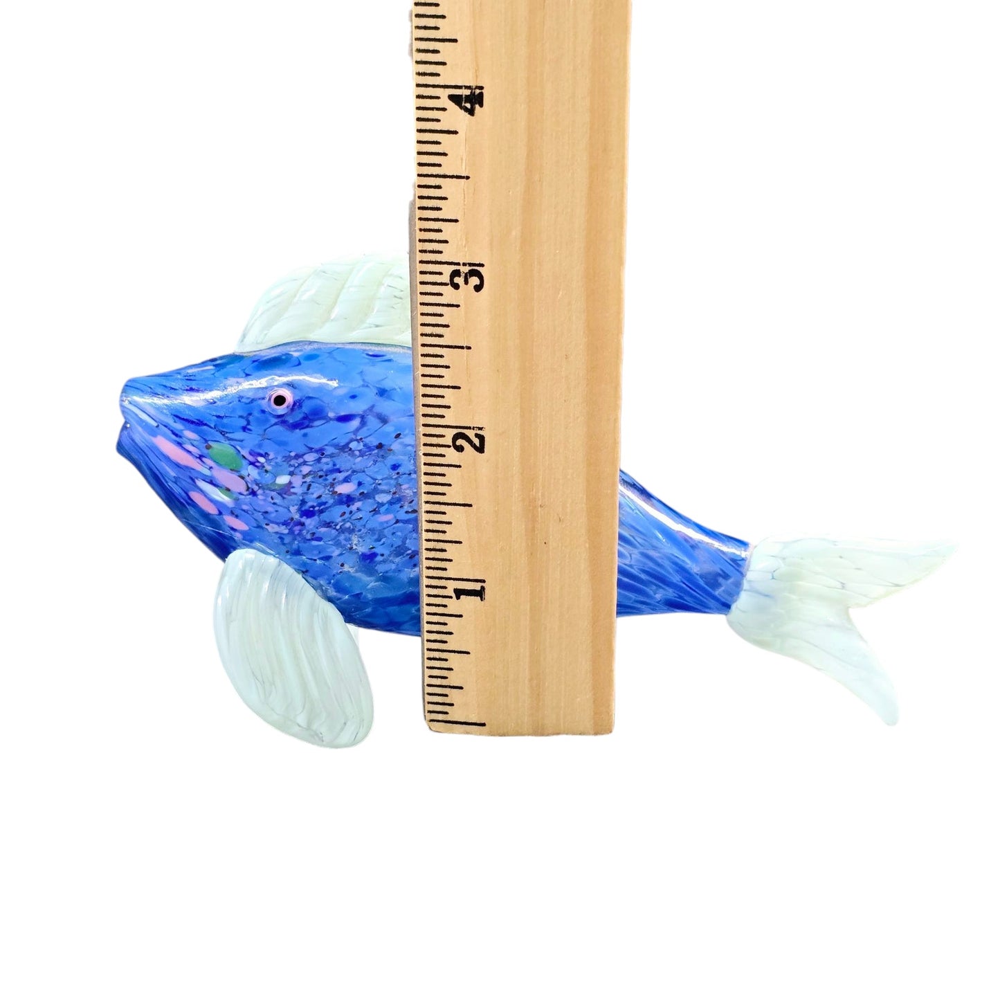 Gorgeous Blue Thames Art Glass Fish Hand Blown Fish Ornament Figurine Signed FLAW
