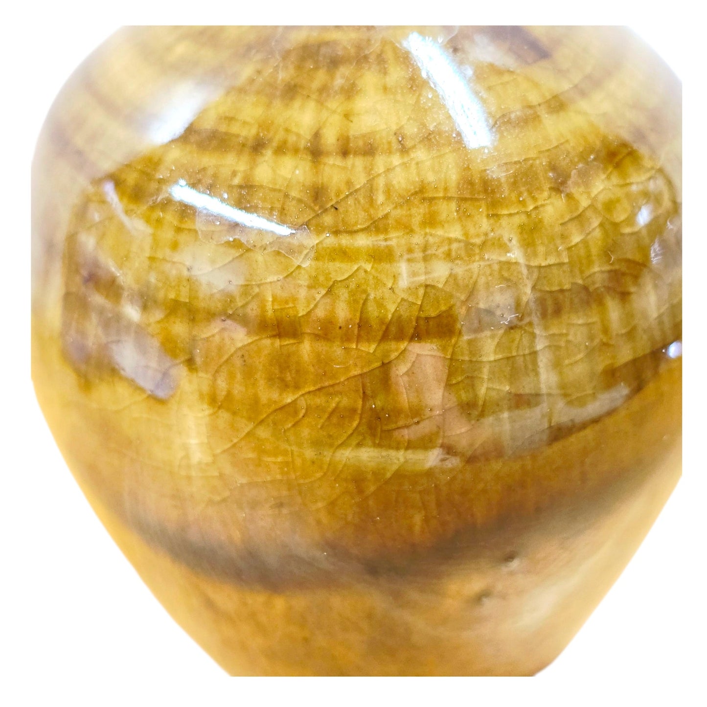 Don E Moeller Studio Pottery Bud Vase Brown Drip Glaze Crackle Finish Signed
