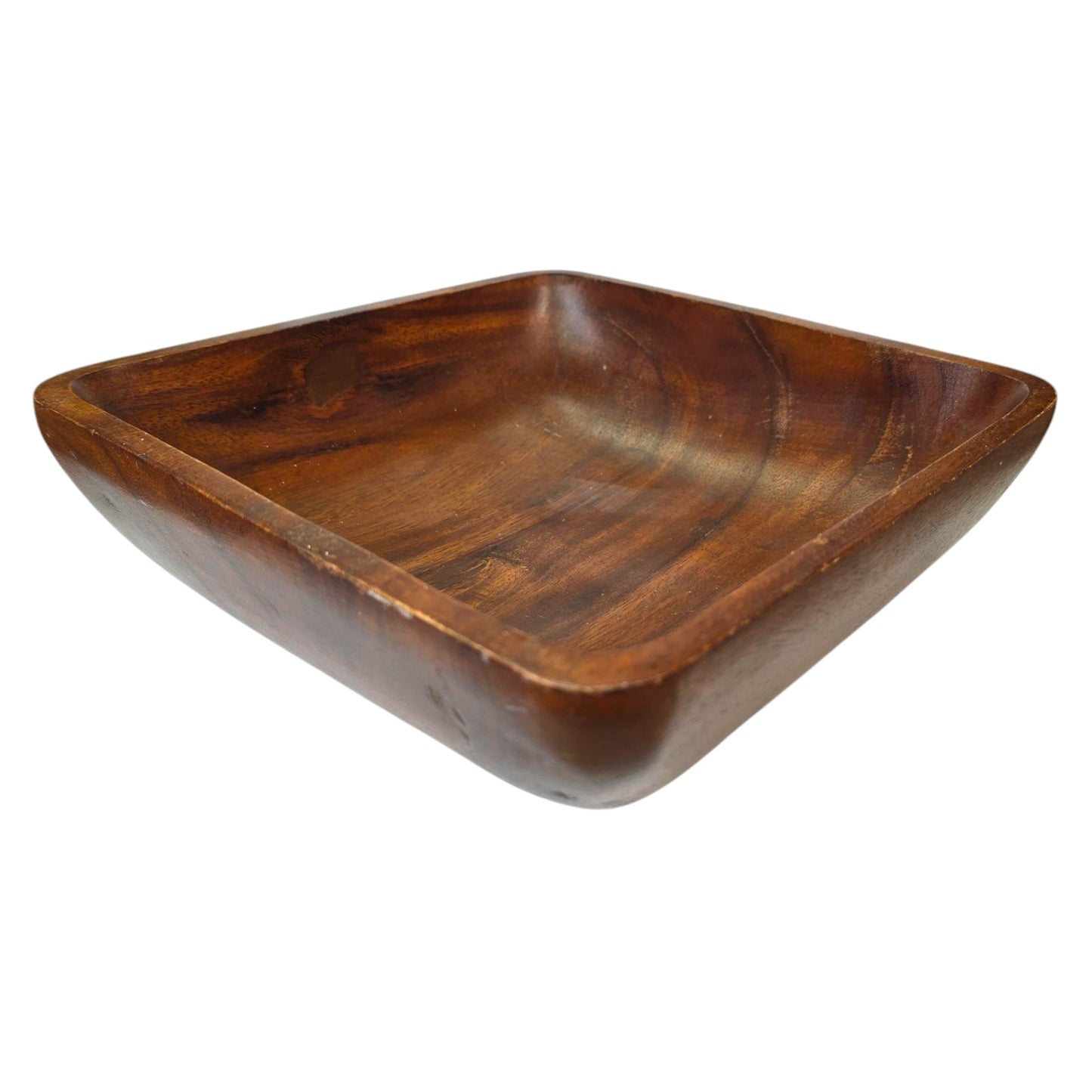 Vintage Square-Shaped Serving Bowl, Wooden Salad Bowl / Serving Tray