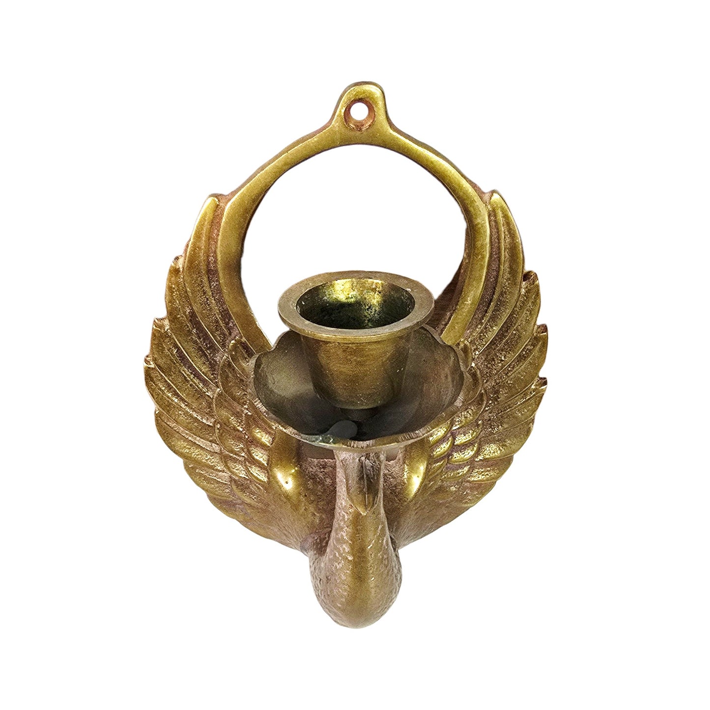 Vintage Brass Swan/Phoenix Wall Sconce Candle Holder Korea