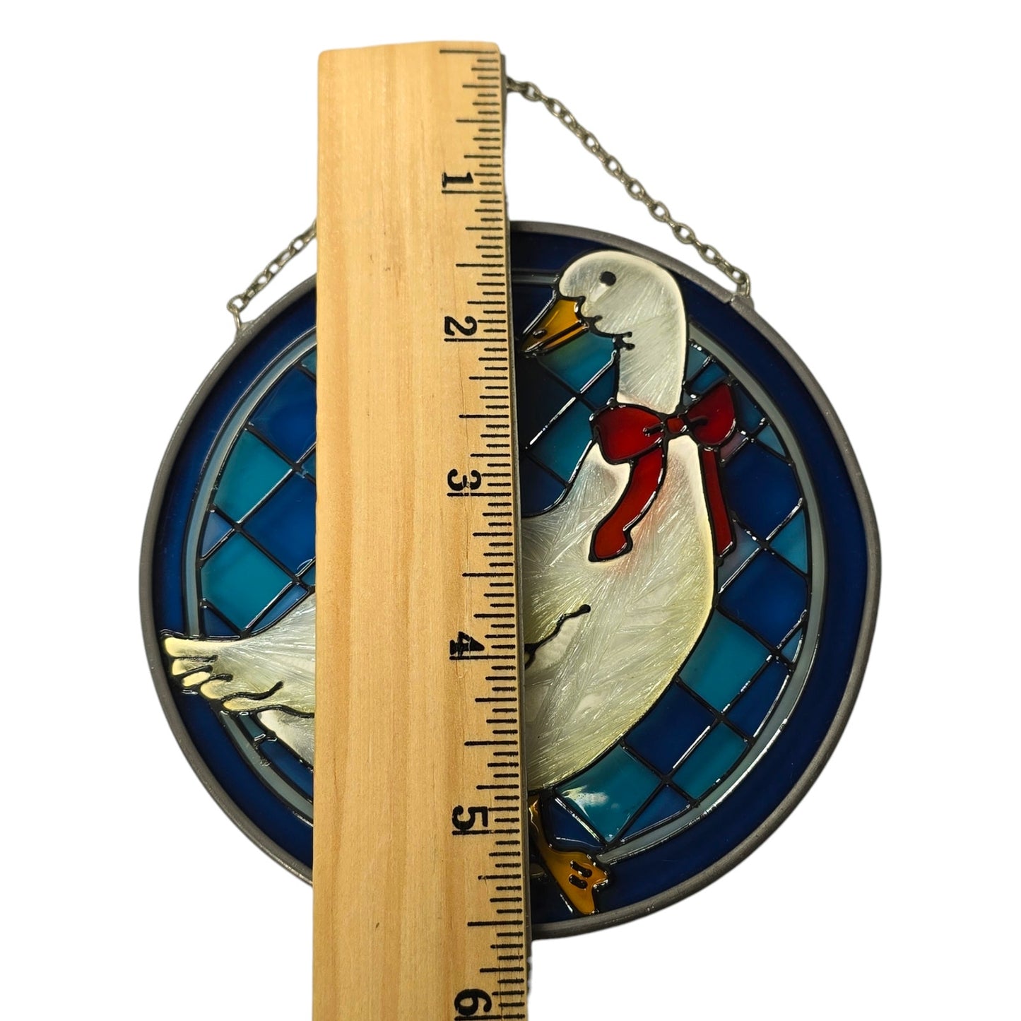 Vintage Goose Duck Stained Glass Sun Catcher, Made in Korea