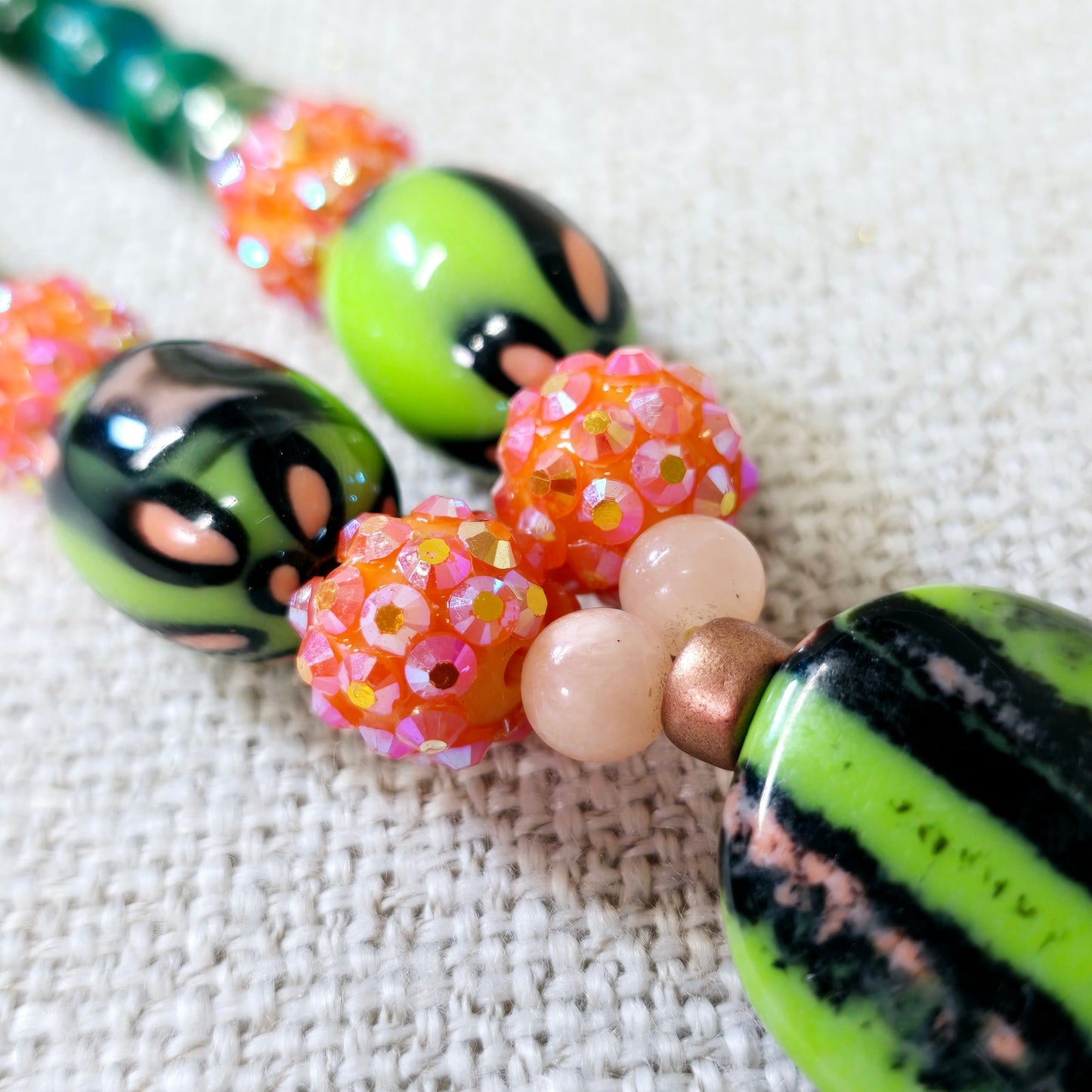 * Colorful Hand-Crafted Stretch Beaded Necklace