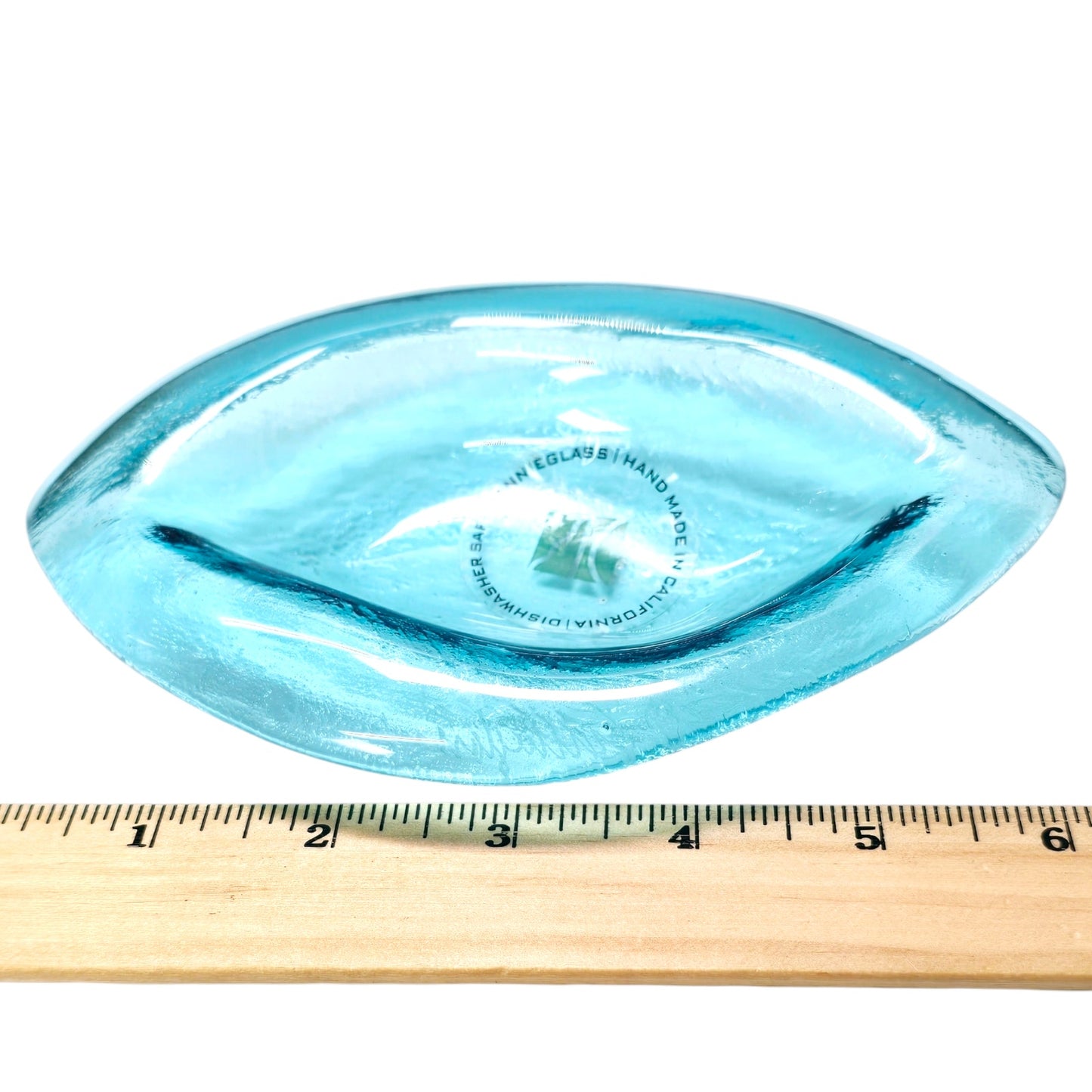 Annieglass Signed, Numbered, Leaf Dish Handcrafted Artisan Glass Made in USA, Trinket / Soap Dish