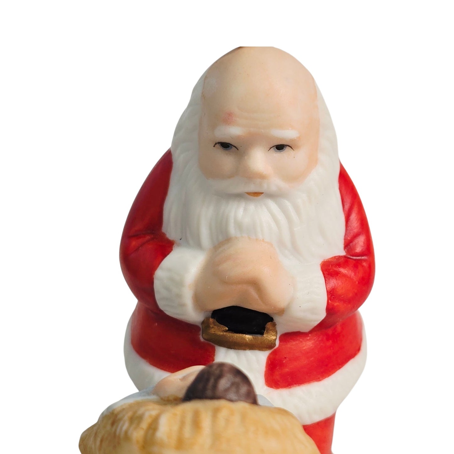 Vtg "The Kneeling Santa" Ornament 1985 by Roman Original Box, Santa & Baby Jesus
