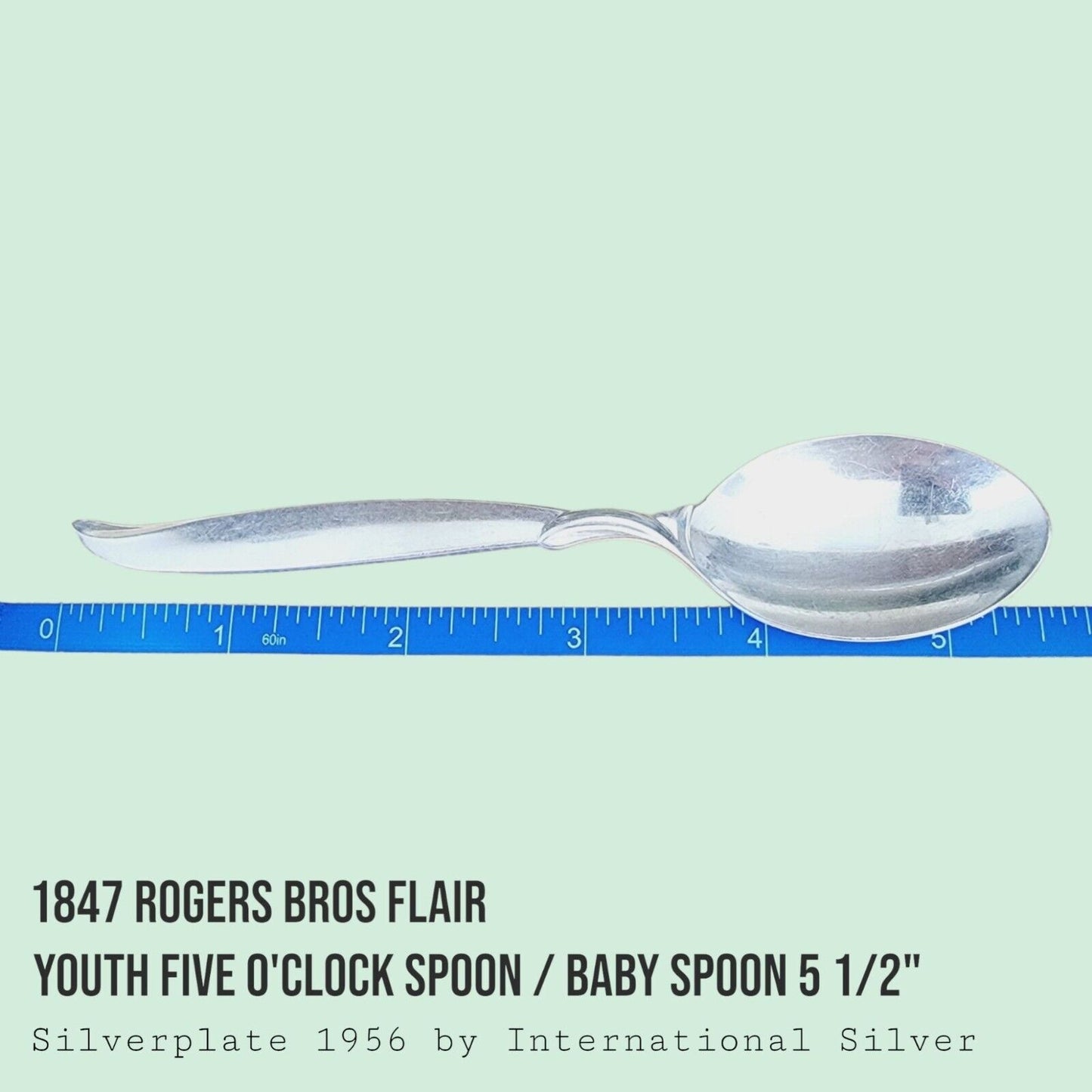 Vintage 1847 Rogers Bros FLAIR Silverplate Youth Five O'Clock Spoon 5 1/2"