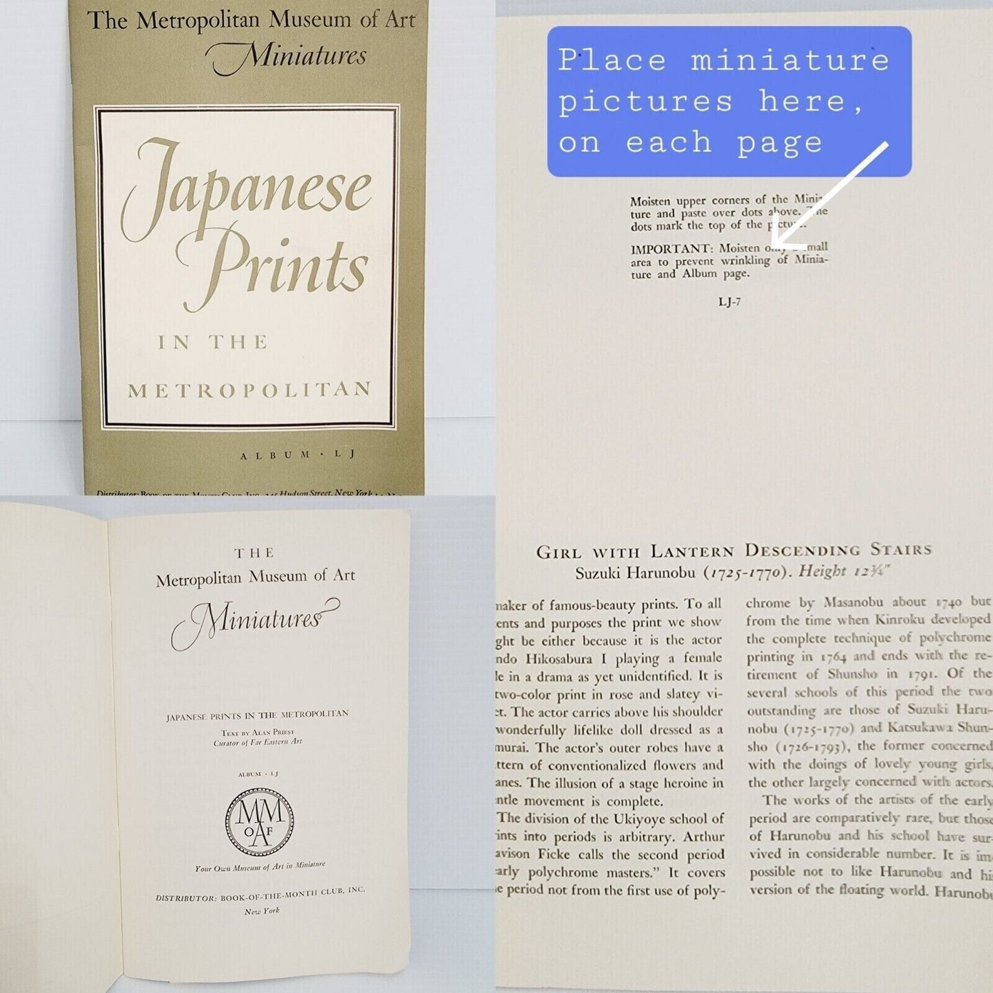 Metropolitan Museum Of Art Miniatures & Albums, da Vinci, van Gogh Hapsburg Japan