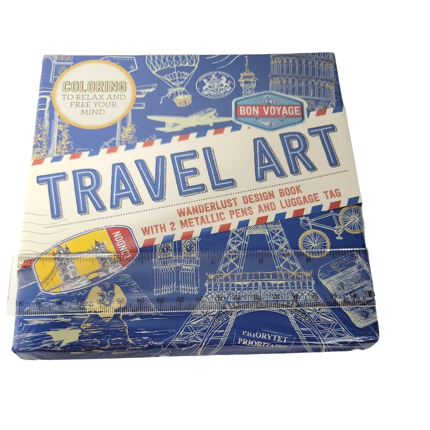 Travel Art Set World Market 2015 with Design Book, Metallic Pens, Coloring Book