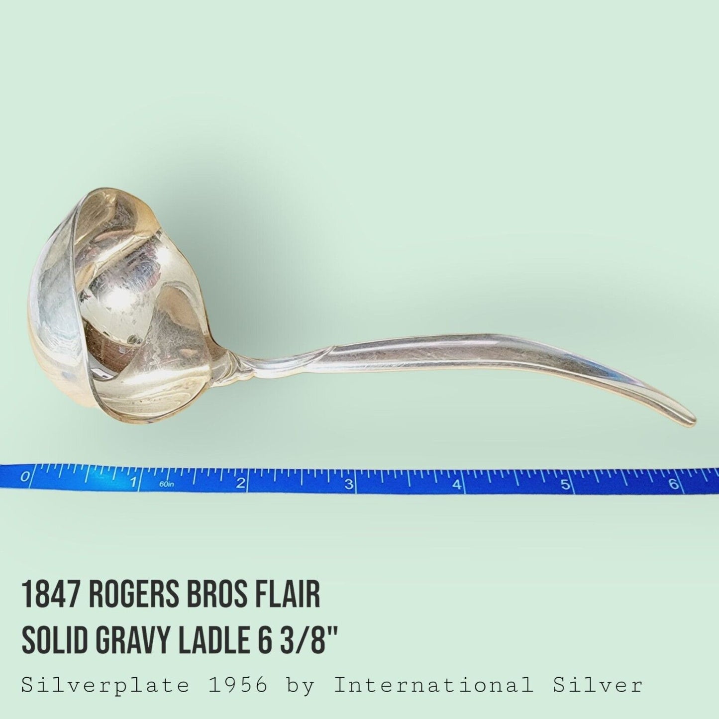 Vintage 1847 Rogers Bros FLAIR Silverplate Solid Gravy Ladle 6 3/8"