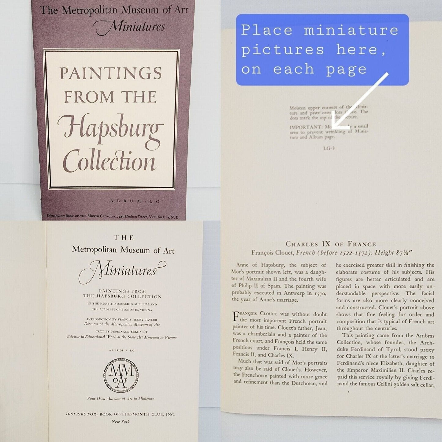 Metropolitan Museum Of Art Miniatures & Albums, da Vinci, van Gogh Hapsburg Japan