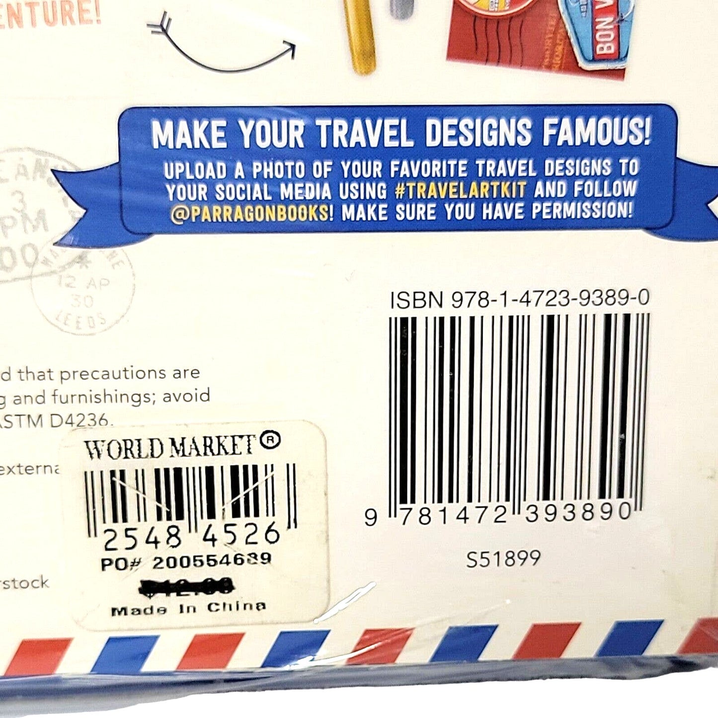 Travel Art Set World Market 2015 with Design Book, Metallic Pens, Coloring Book