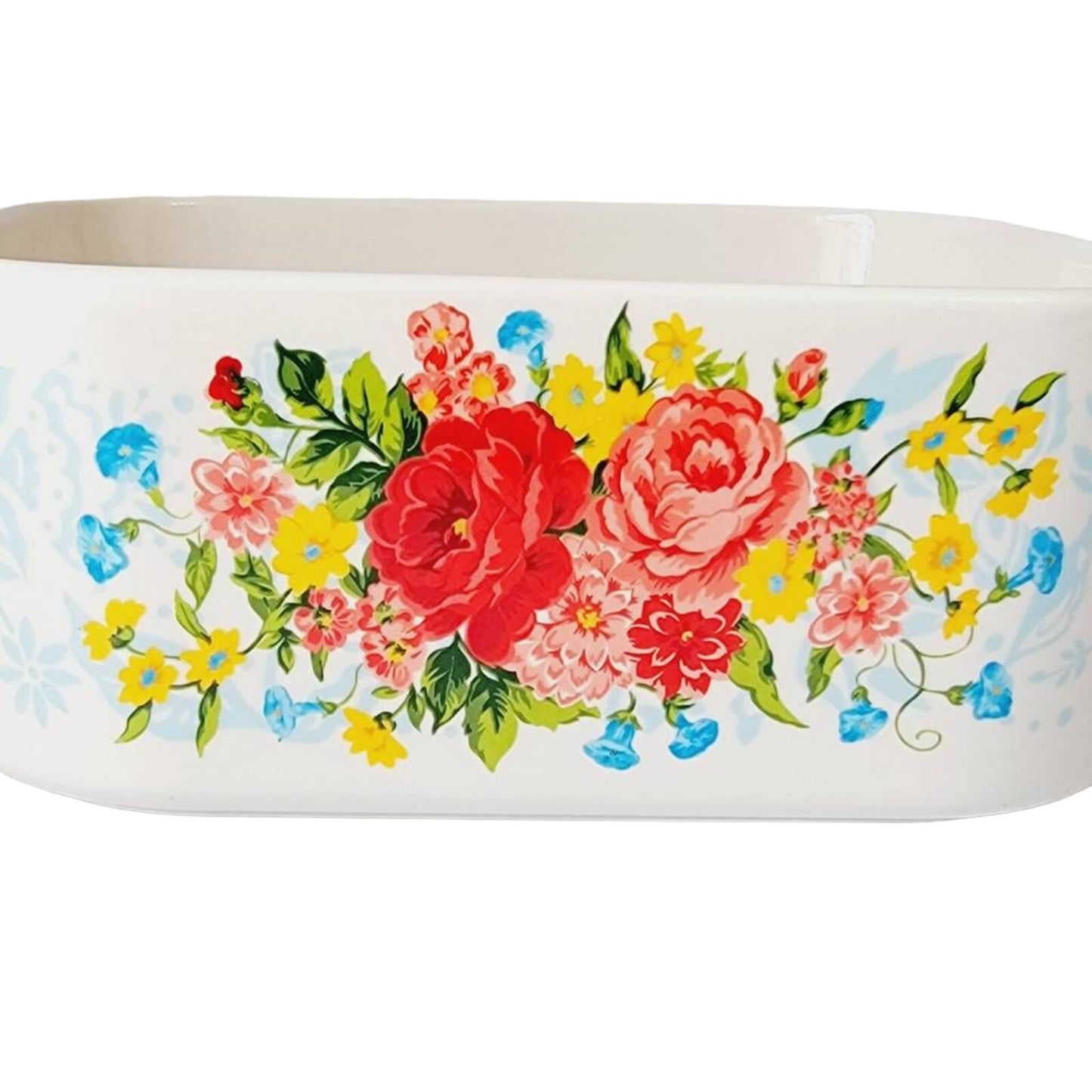 Pioneer Woman Stoneware Sweet Rose Serving Dish Floral Cermamic Rectangle No Lid