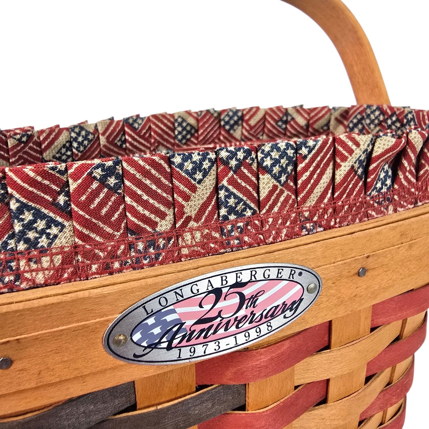 Pair Vintage Longaberger Patriotic Baskets 1998 Anniversary & 2001 Inaugural Set