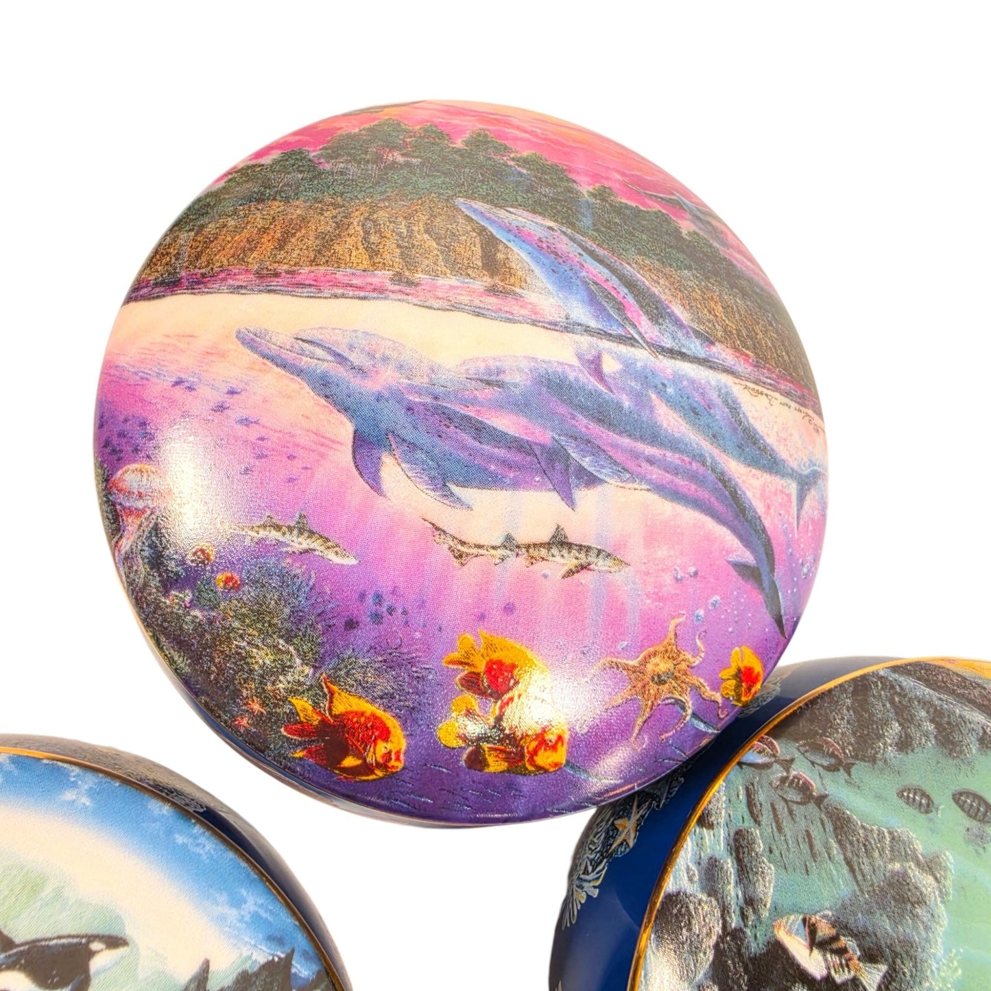 Lot 5 Danbury Mint Robert Lynn Nelson Tropical Wonderland Music Trinket Boxes