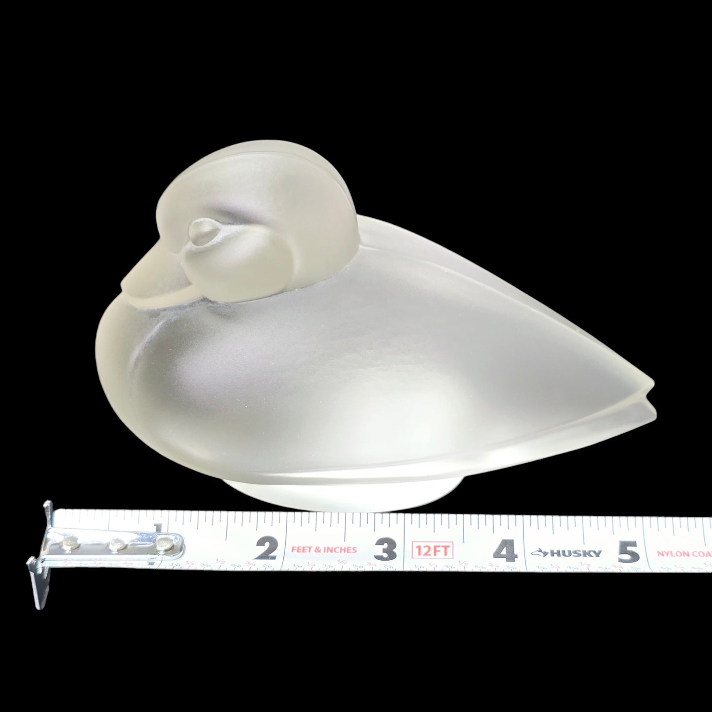 Vtg Lucienne Bloch Frosted Glass Duck with Ducklings Art Deco Glass Switzerland