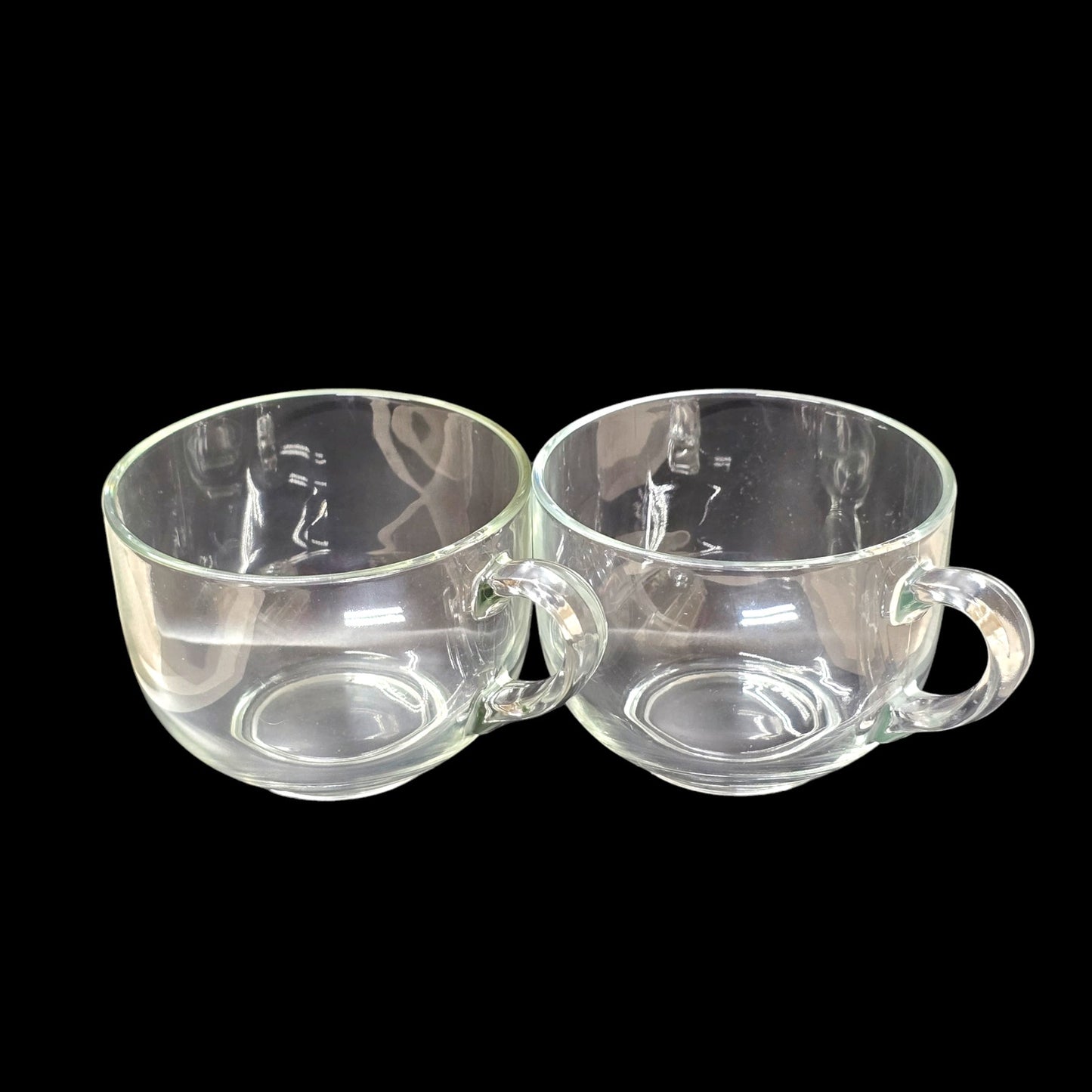 Set of 2 Oversized Large Glass Coffee Mug Cup 22oz Made In Italy