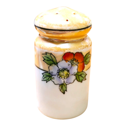 Red Blue Flower Lusterware LIVE-CRAFTED SHAKER + 3 PINS Join me LIVE to give Input, or Give me Creative Freedom! Floral