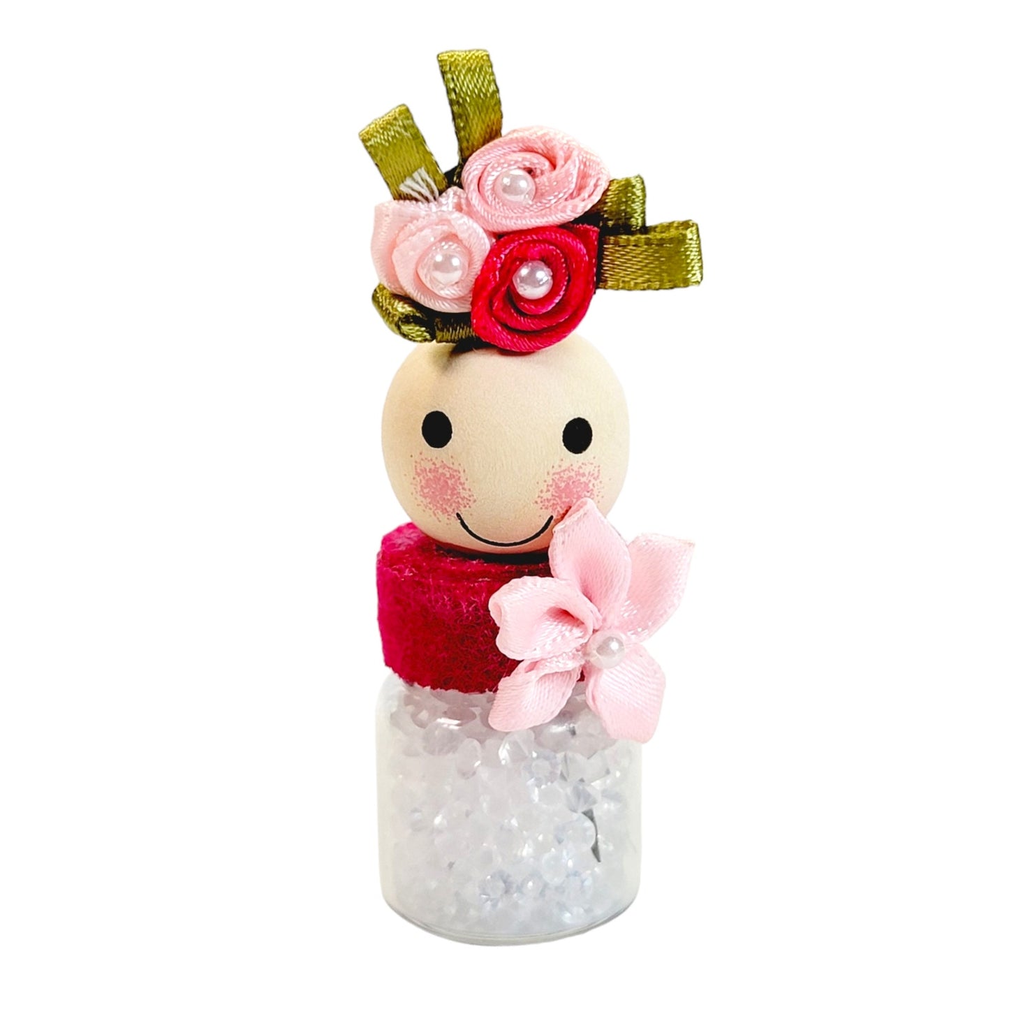 Pink Flower Sparkly Single Hat Pin Holder