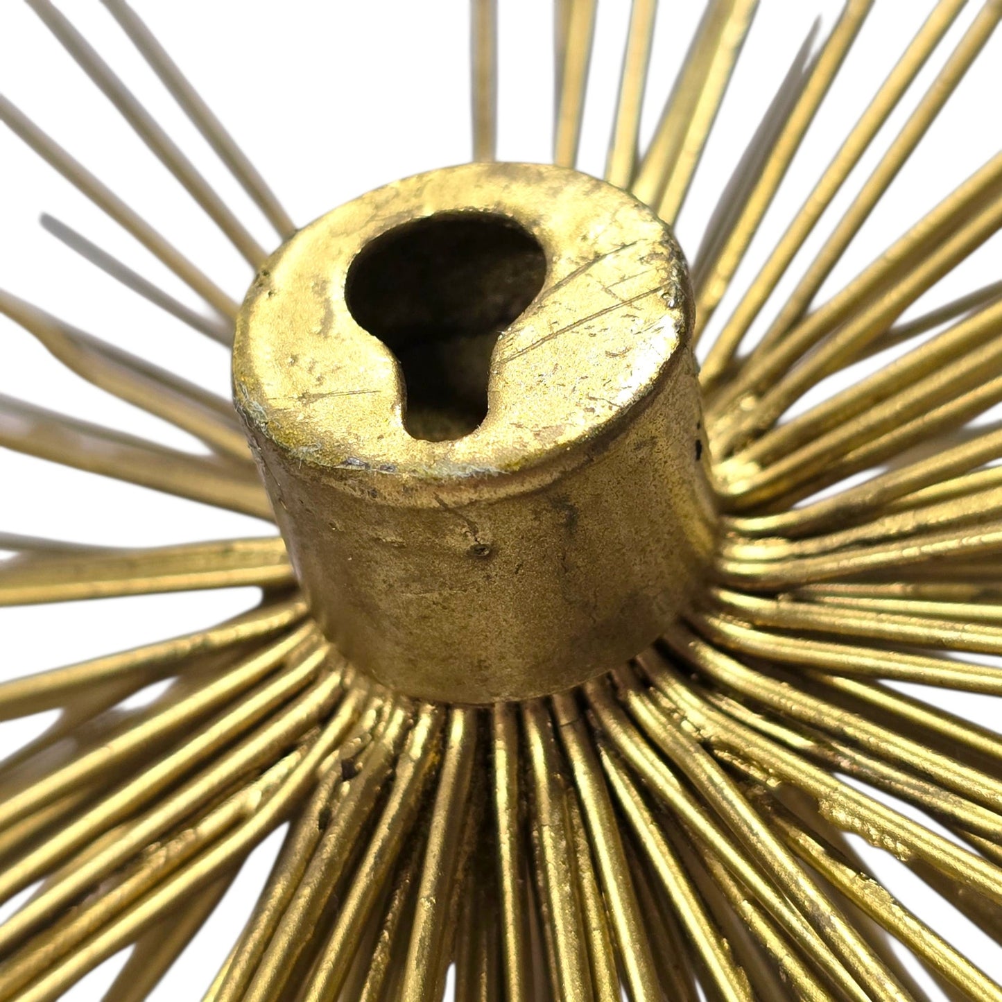Two's Company Atomic Starburst Wall Art Set of 2 MCM Style Gold Urchin Brass