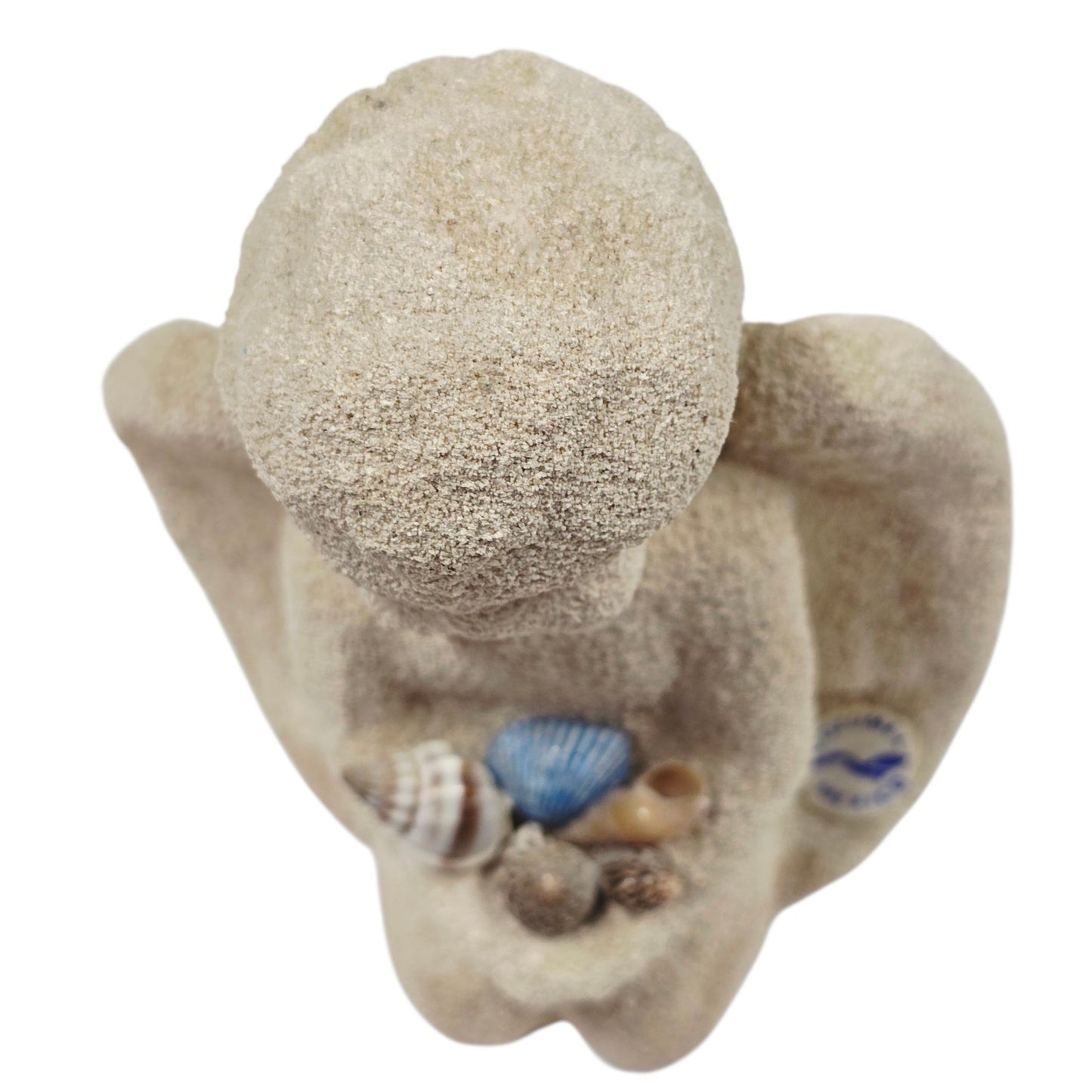 Sand Sculpture Sitting Cherub with Seashells Cozumel Mexico