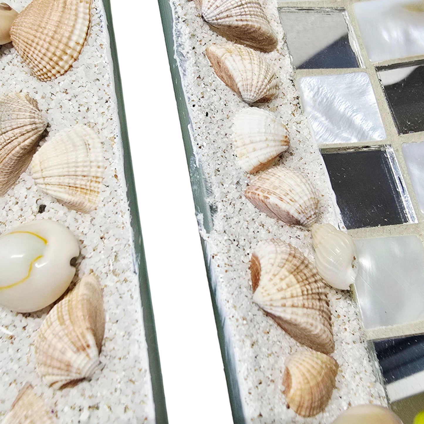 Pier 1 Imports Shell Mosaic Glass Trays Seaside Decor Rectangular Coastal Decor