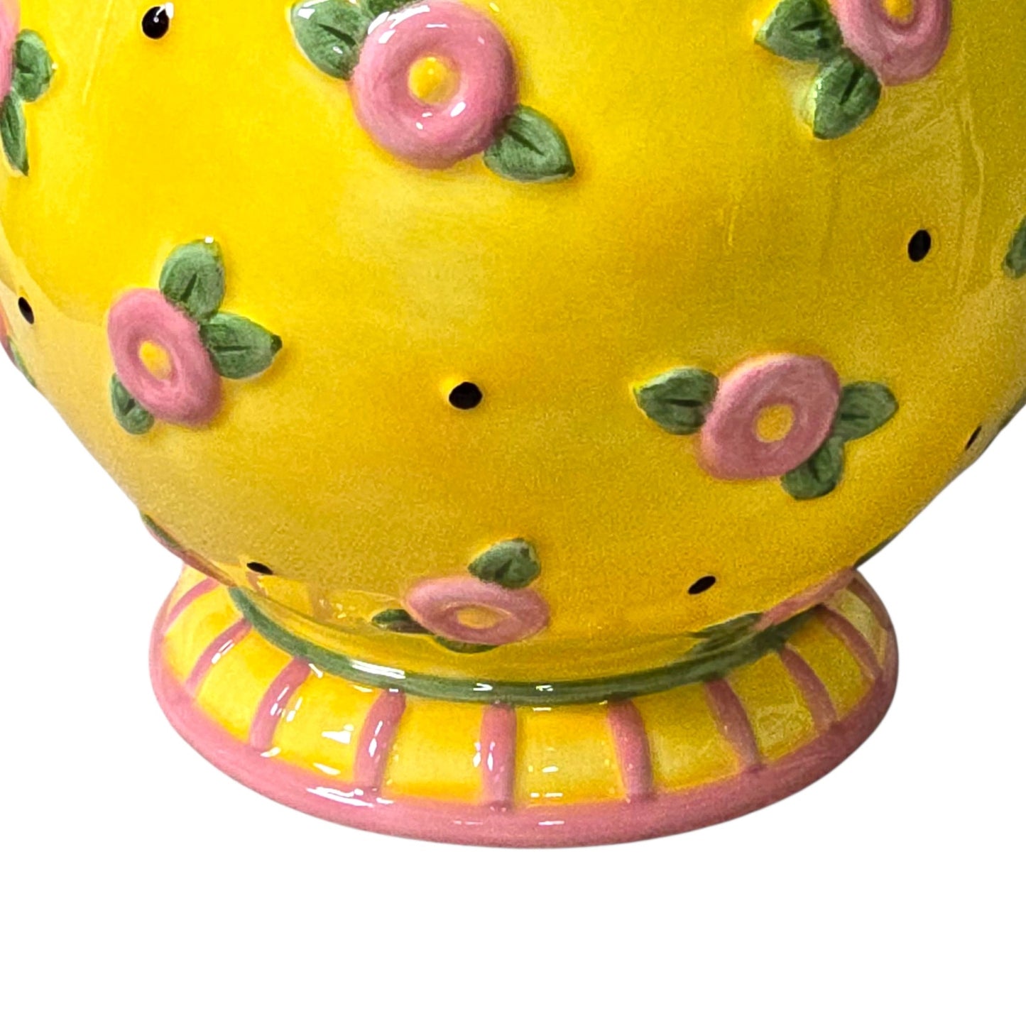 2000 Mary Engelbreit Rhapsody Vase Yellow Pink Flowers