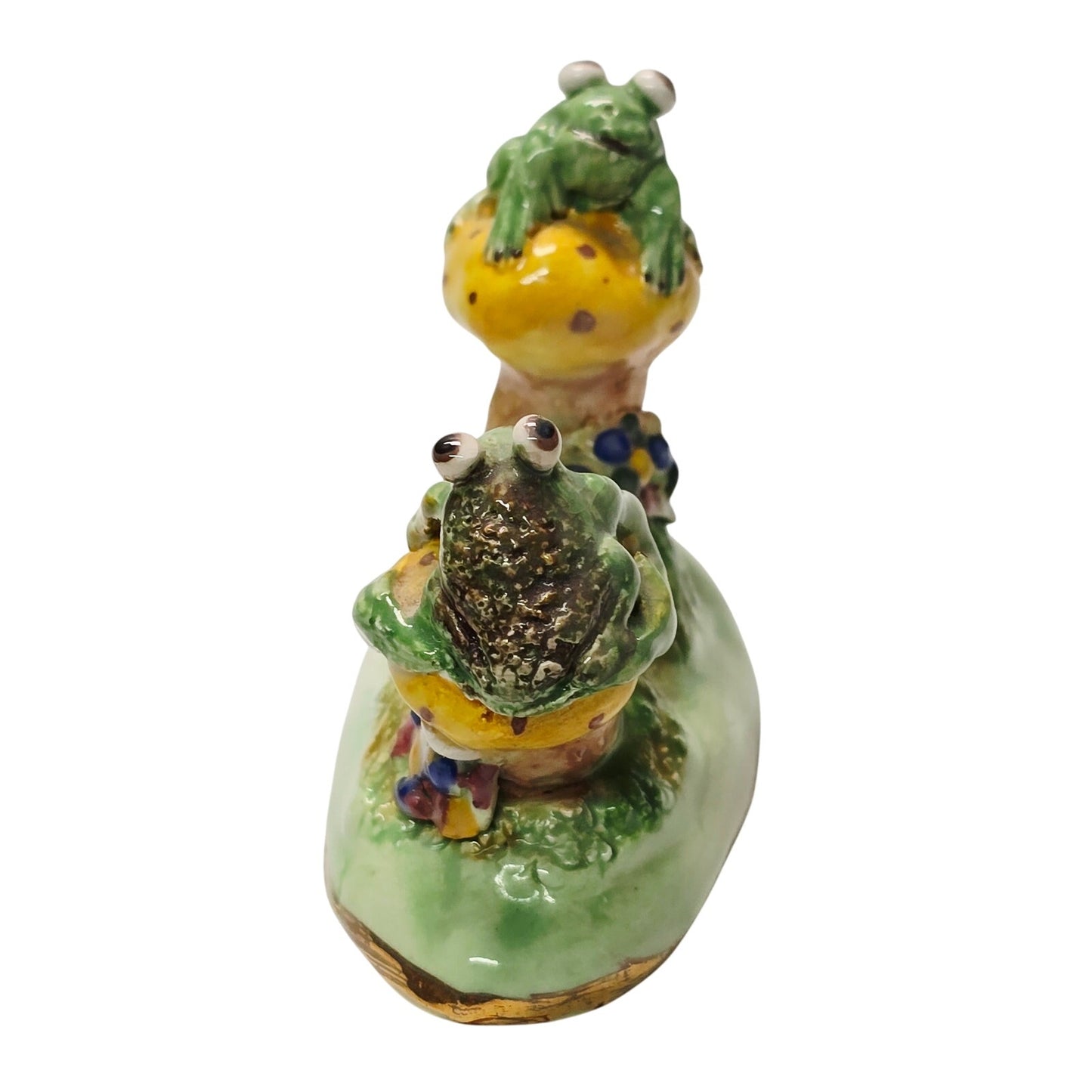 Basil Matthews Figurine Frogs on Mushrooms Vtg Studio Sculpture England Signed