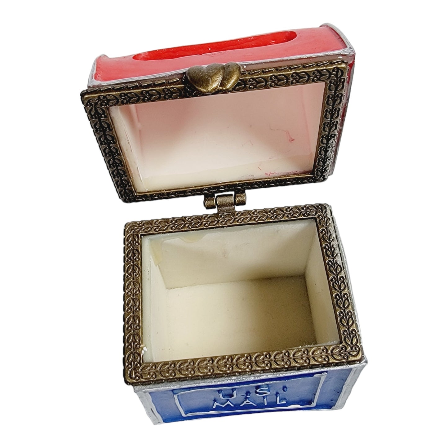 U.S. Mail Mailbox Trinket Box,Mini Stamp Dispenser 2.5" H