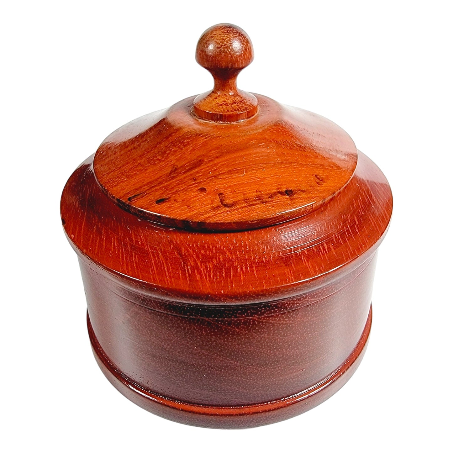 Turned Wood Jar, Hand-Carved Wooden Lidded Box, Wooden Trinket Box READ