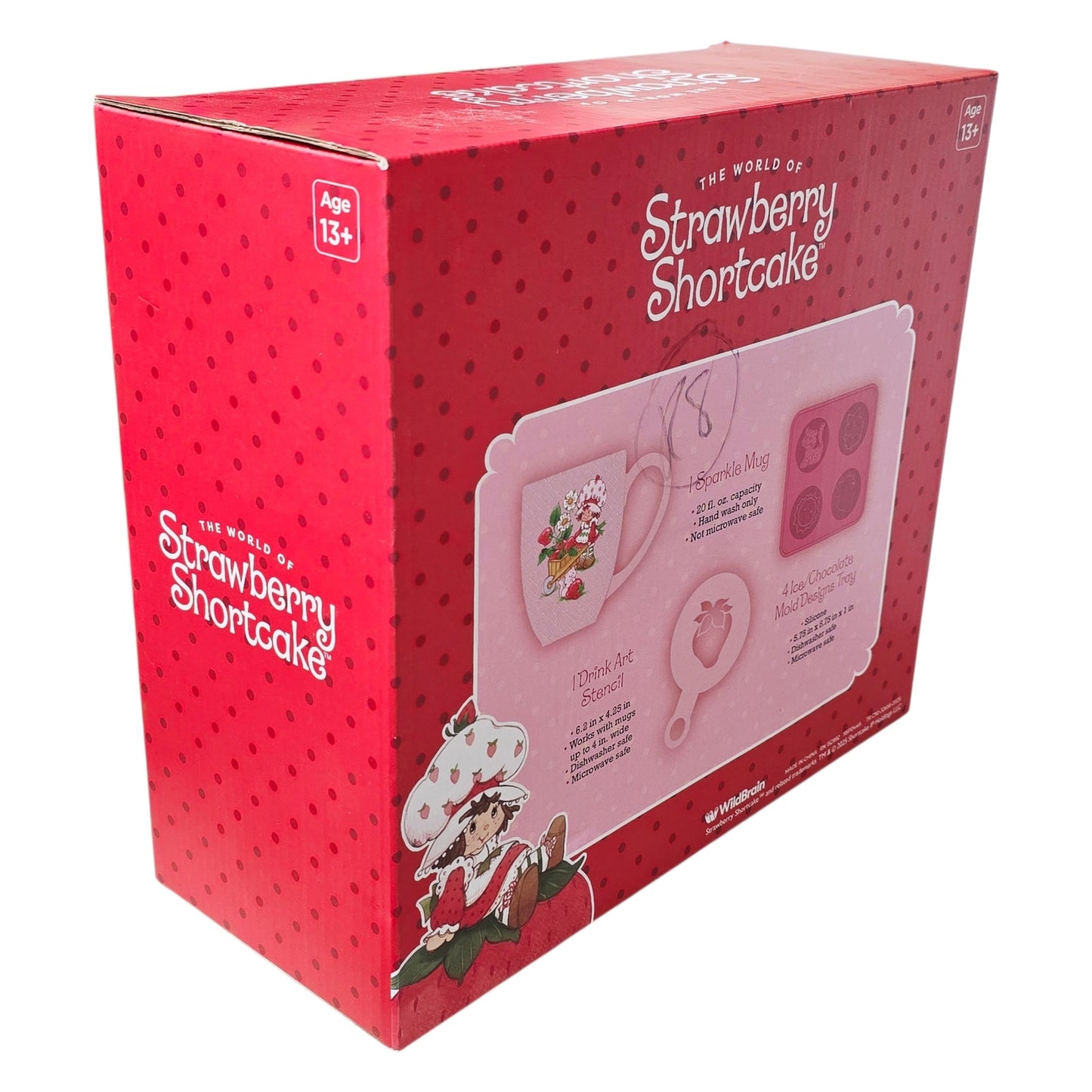 Strawberry Shortcake Mug Mold Drink Art Stencil Gift Set Wildbrain Pink New