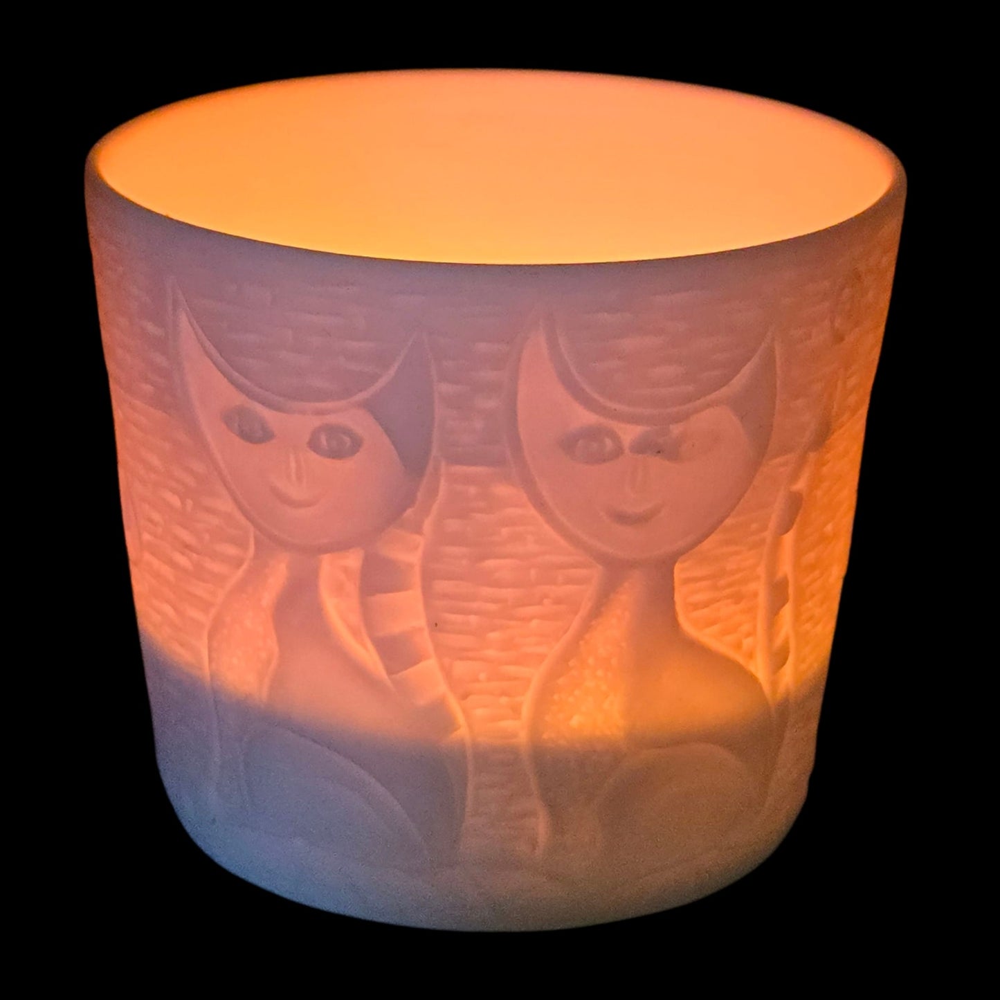 Hellmann-Versand Starlight Lithopane Glowing Kitty Cats Tealight Votive 0812