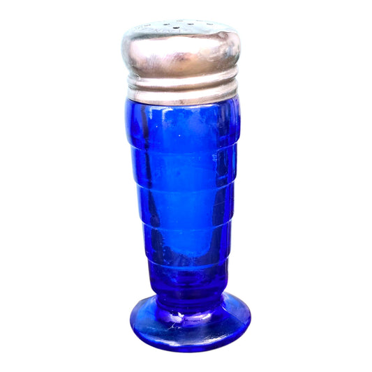 Hazel Atlas Cobalt Blue Art Deco LIVE-CRAFTED SHAKER + 3 PINS Join me LIVE to give Input, or Give me Creative Freedom!