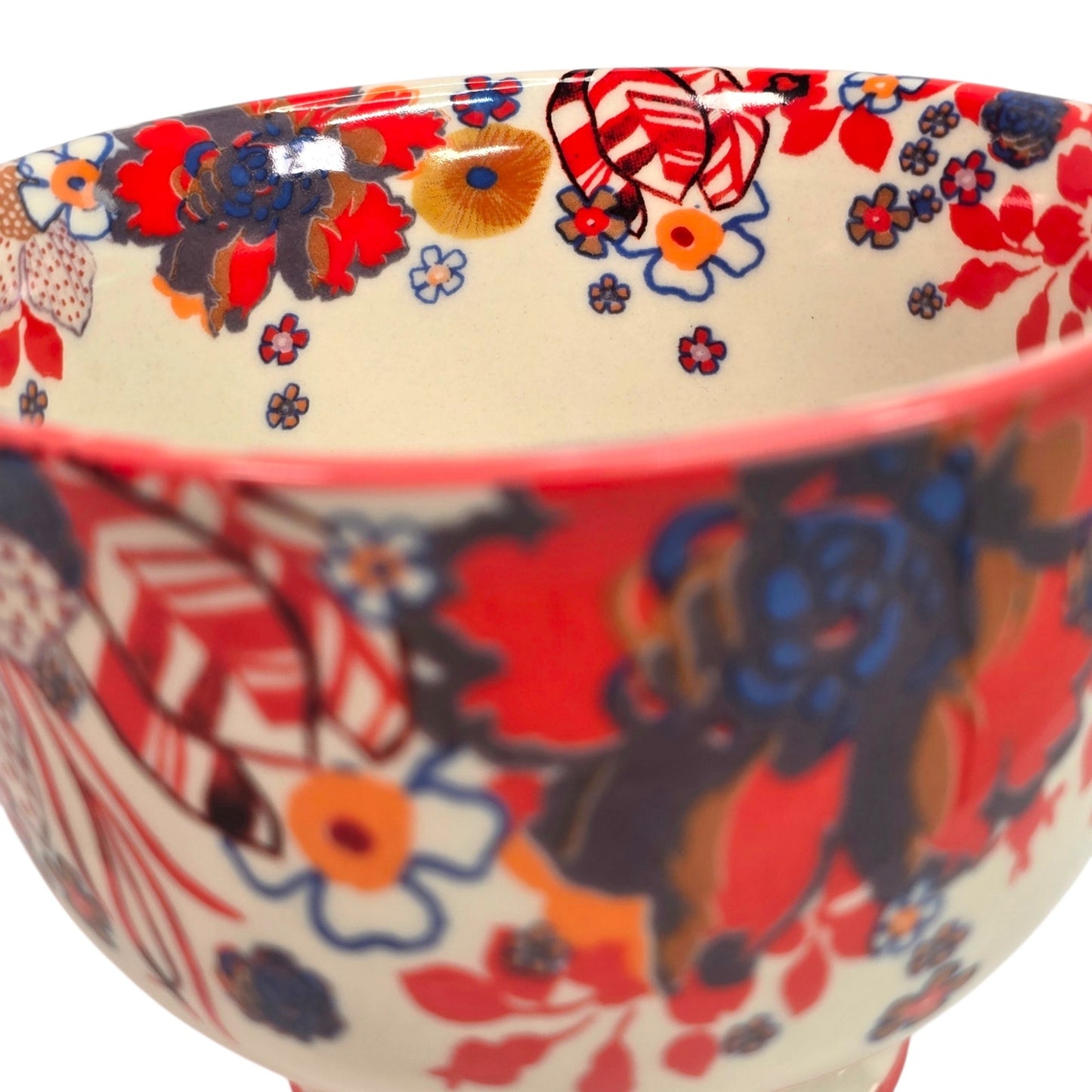 Anthropologie Teatime Monogram C Jumbo Tea Cup Coffee Mug Floral Ceramic Retired