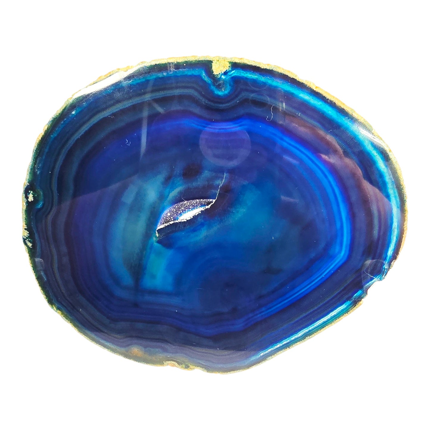 Blue Agate Geode Crystal Druzy Slab Slice