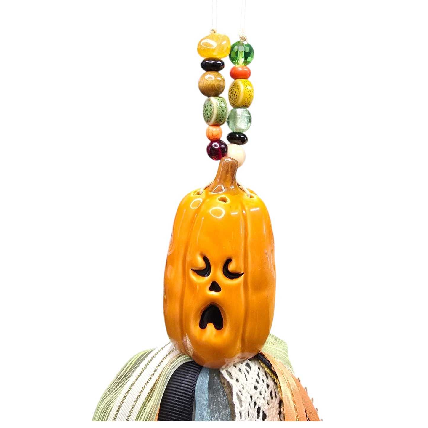 Halloween Pumpkin Tassel | Ceramic Salt Shaker Hanging Ribbon Decor Fall Pumpkin