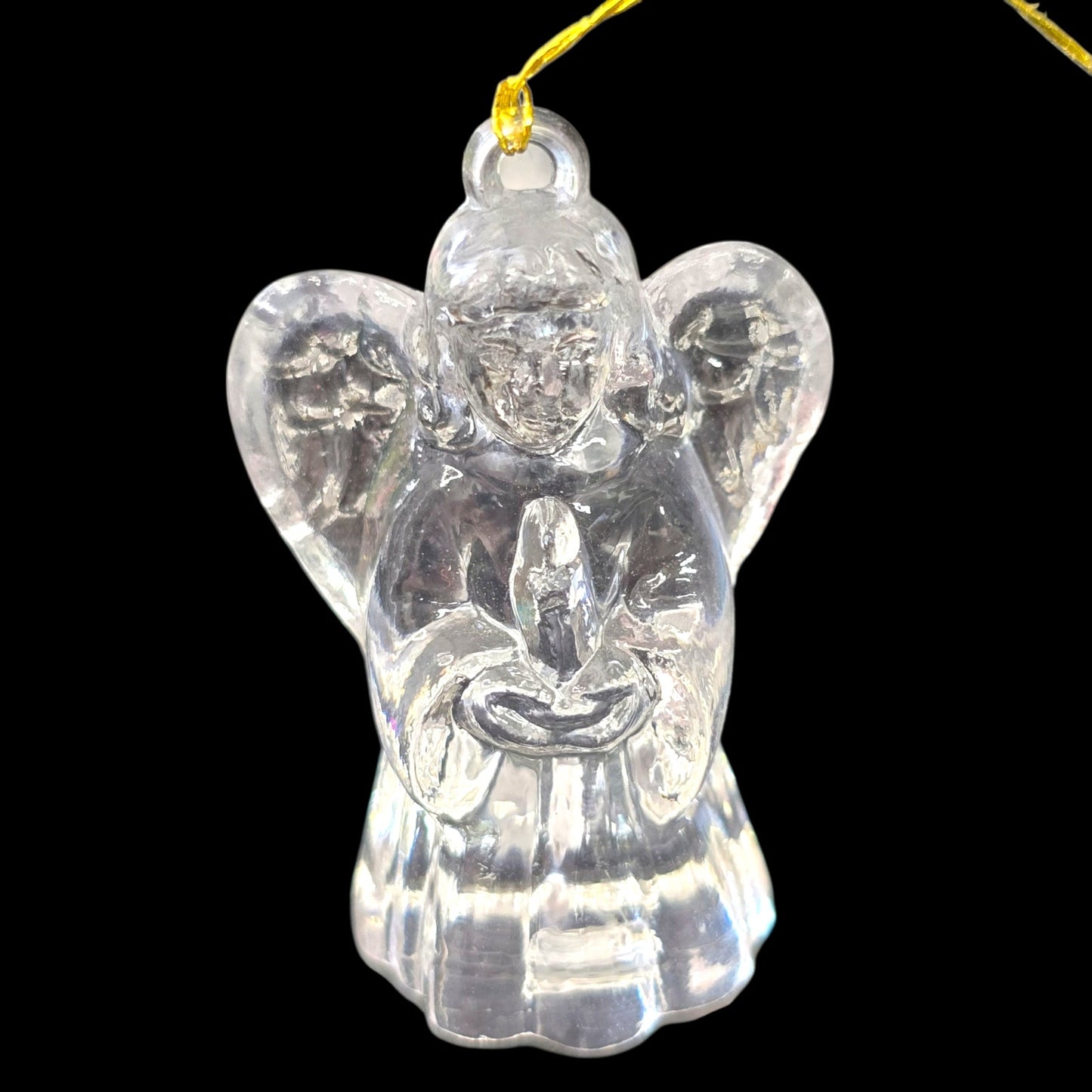 Set of 6  Vintage Miniature Clear Acrylic Christmas Ornaments