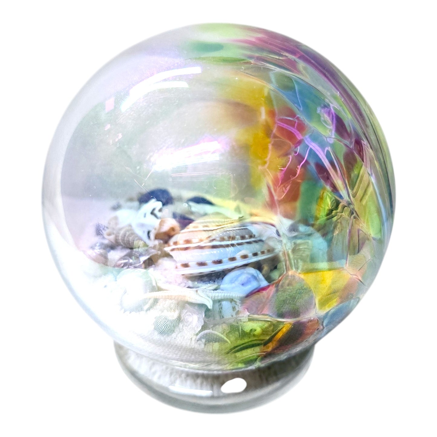 Glass Eye Studios Seashell & Sand Globe Paperweight