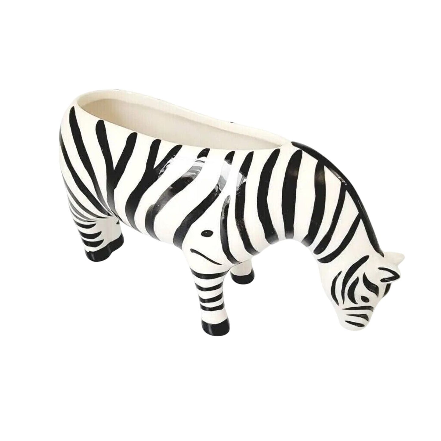 Pier 1 Imports Zebra Figurine Small Planter Animal Succulent Decorative 7"x 4"