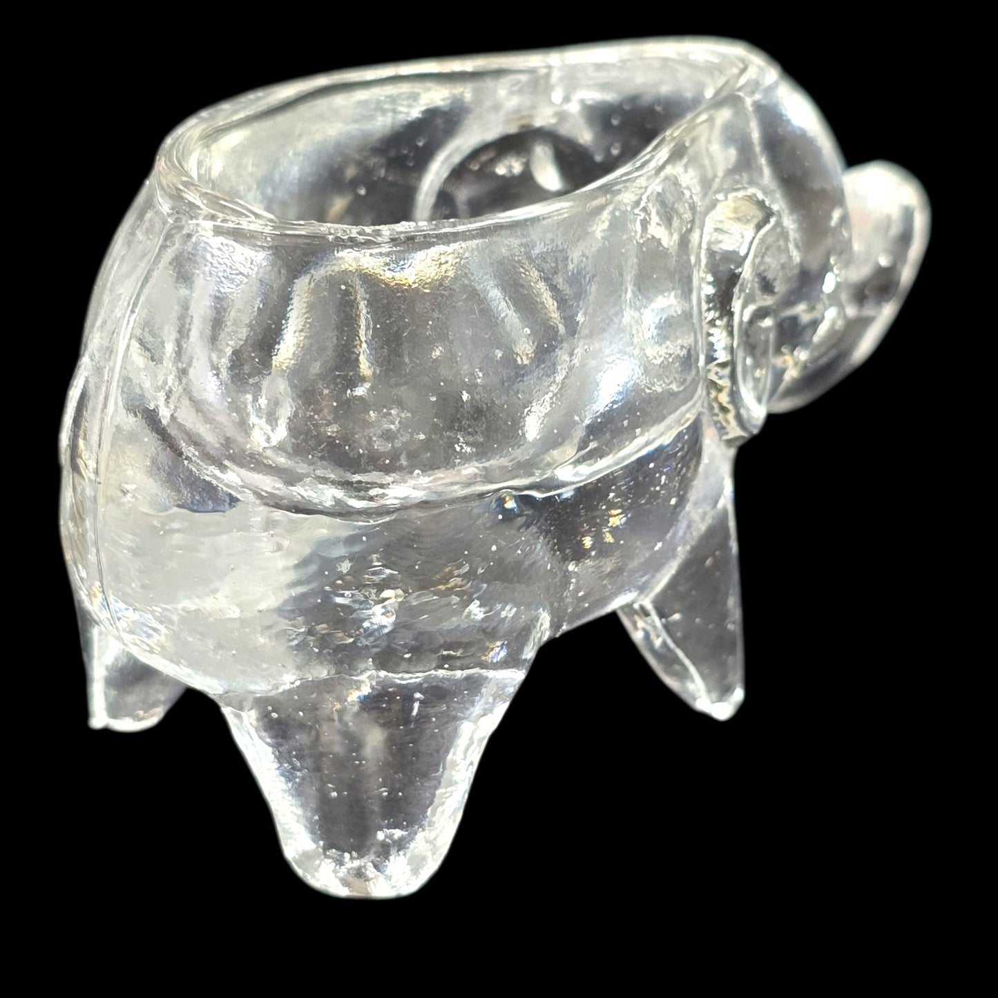 (Reserved for Customer) Vintage Pressed Glass Elephant Trinket / Salt Cellar