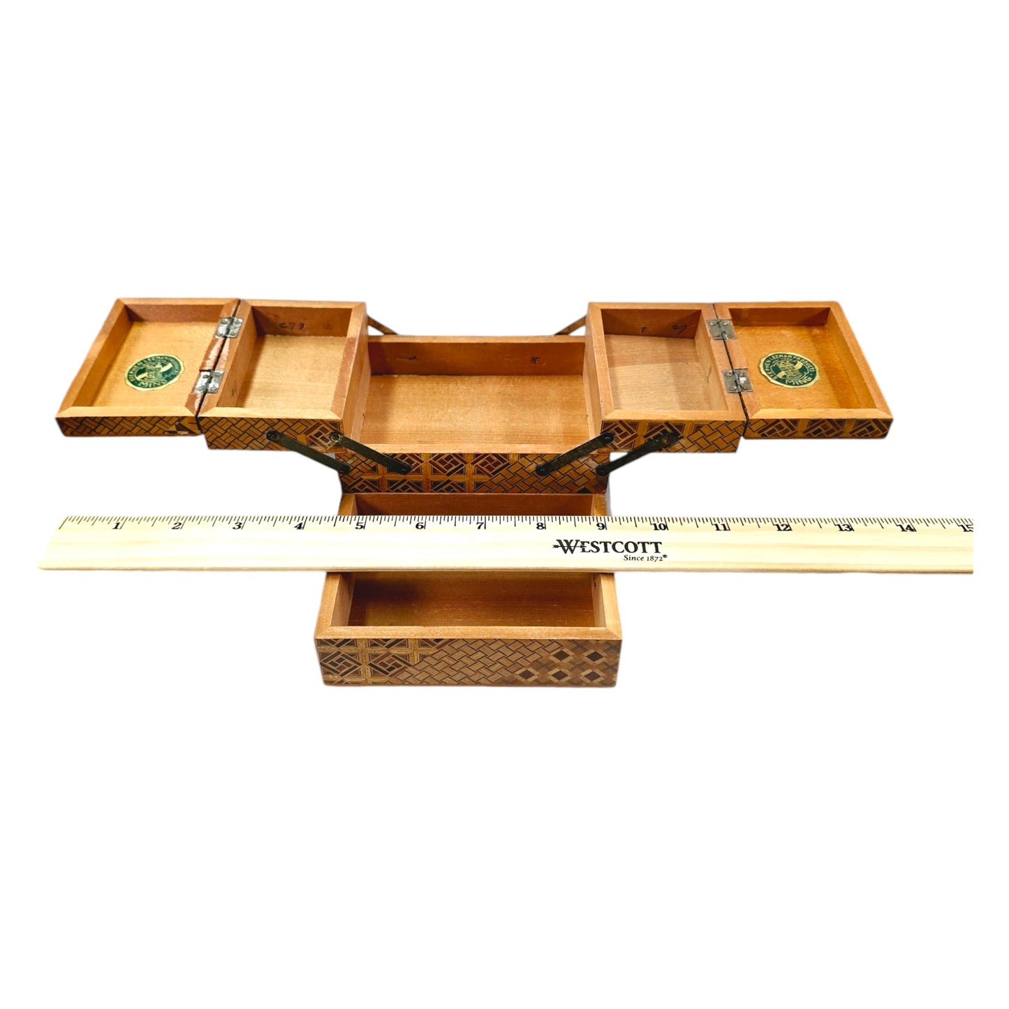 Stephen Leeman Products Vintage Wooden Expandable Tea Box, MING