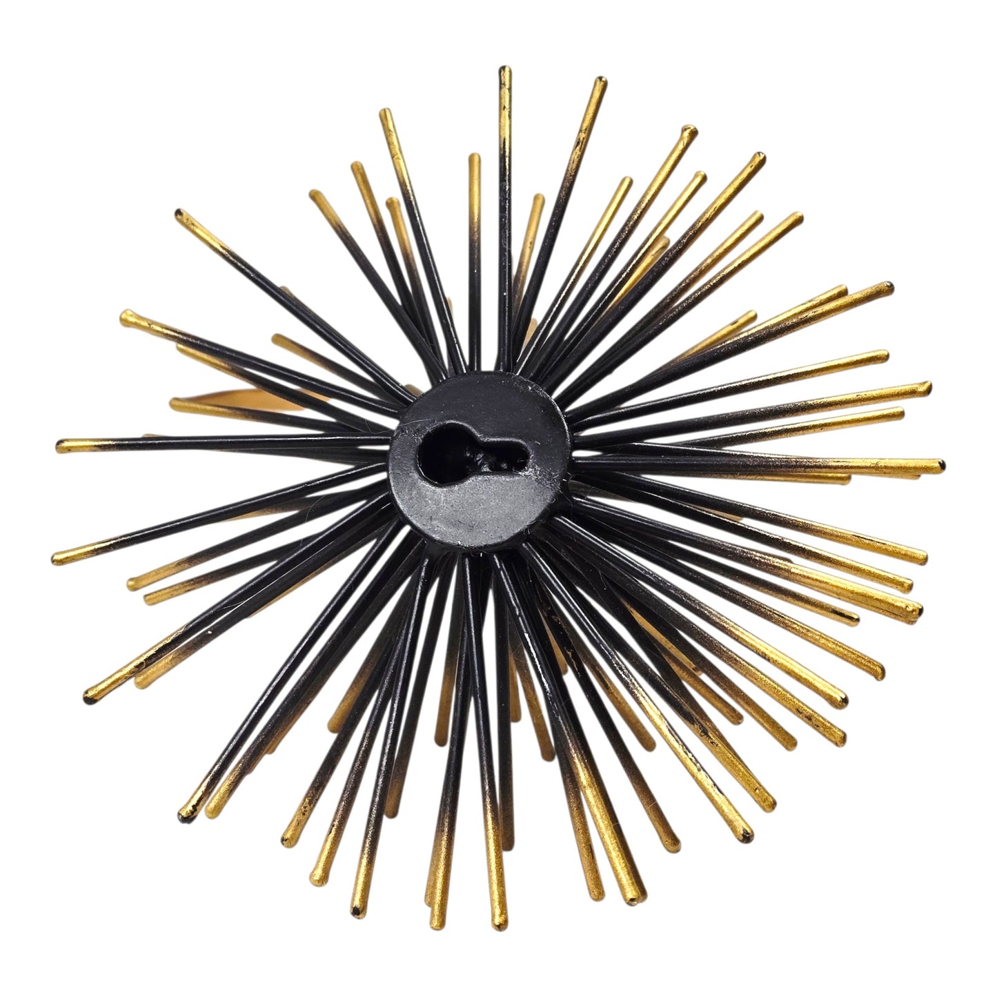 MCM Style Gold & Black Atomic Starburst Business Card Holder Sea Urchin Wall Art