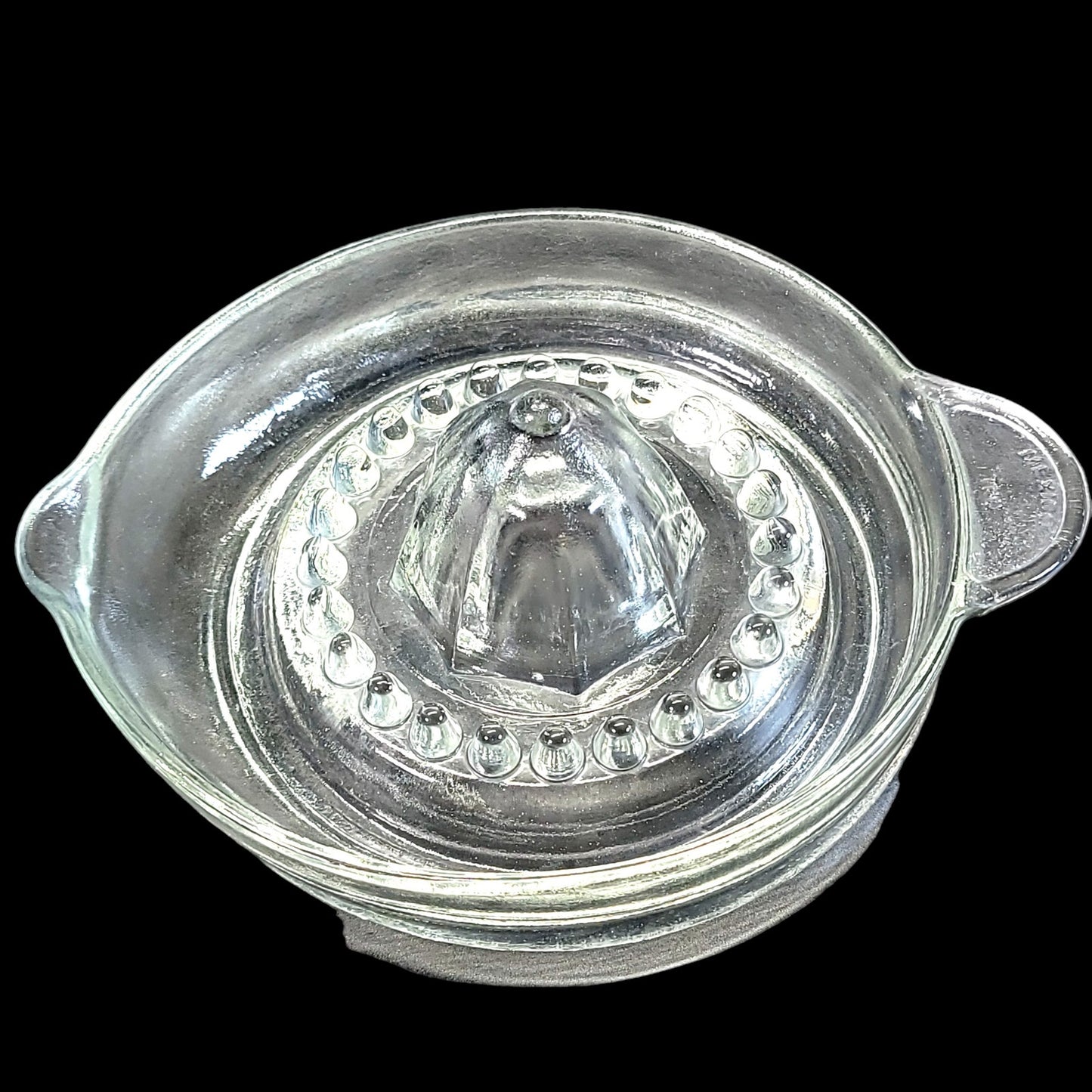 Large Vintage Mexico TPC Glass Reamer Juicer Hob Knob Design with Pour Spout 7.75" W