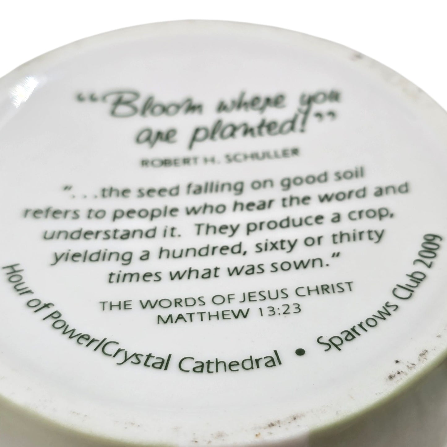Vtg 2009 Crystal Cathedral Sparrows Club Trinket Box Bird Bloom Where Planted