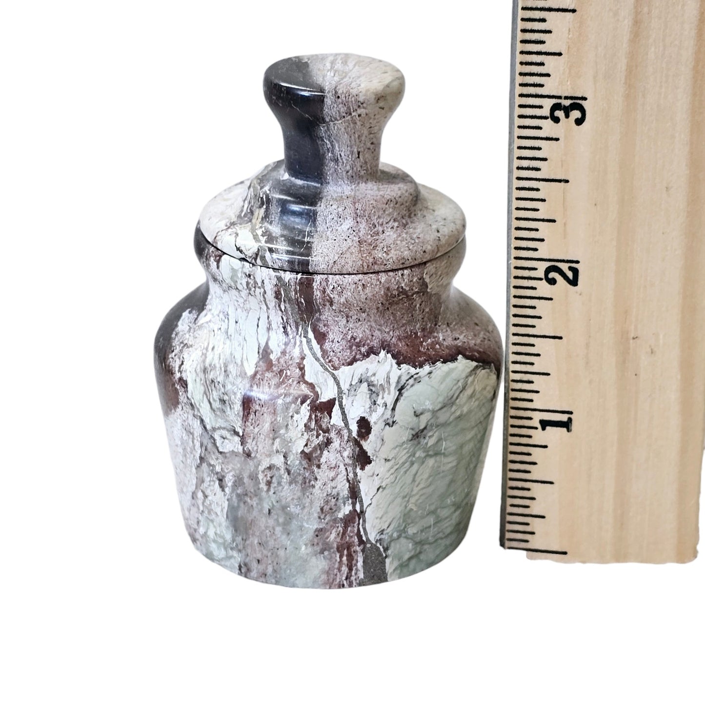 Small Decorative Marble Jar with Lid, Lidded Solid Marble Jar Trinket