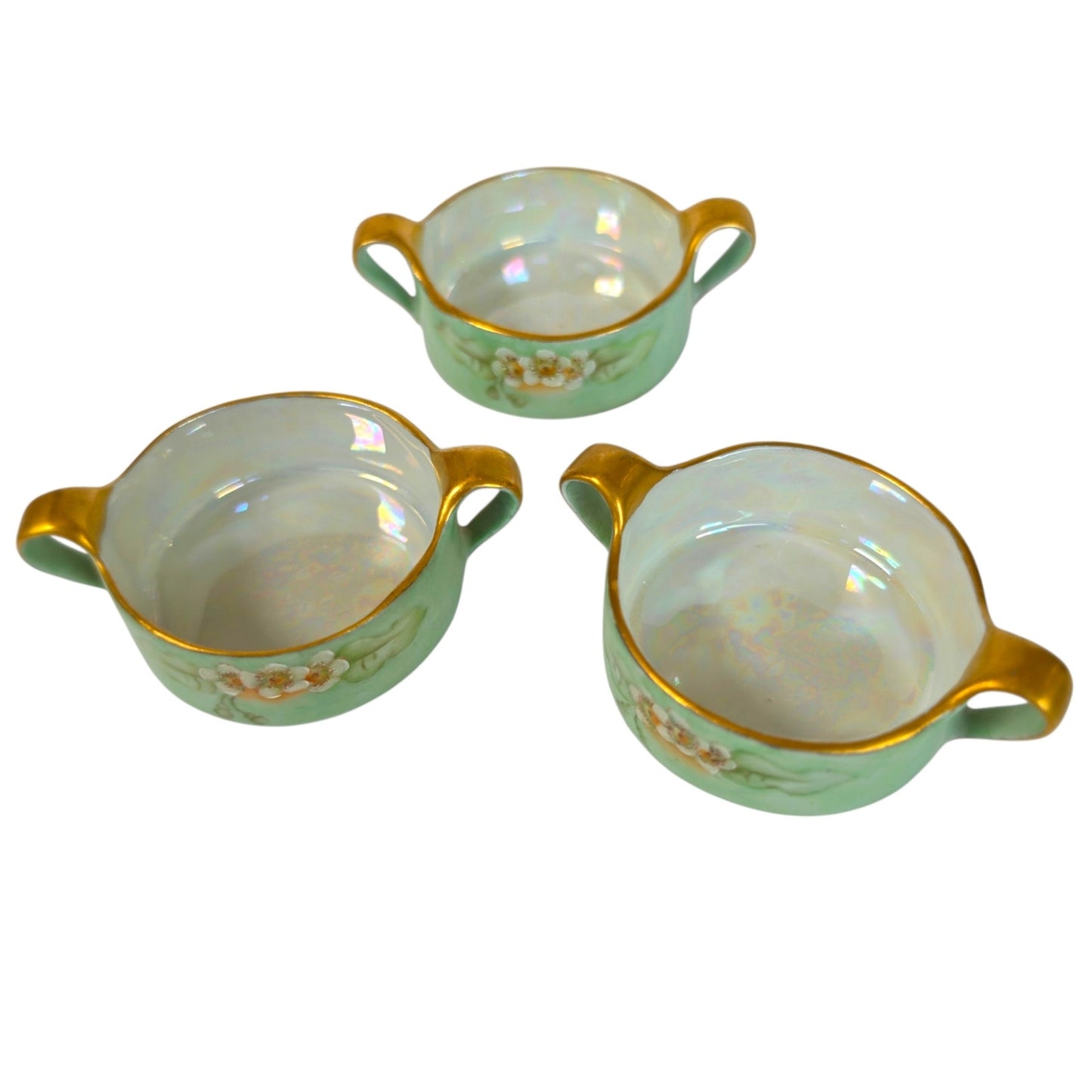 Vintage Bavaria Germany Porcelain Creamer & Butter Pat / Salt Cellar / Sauce Set